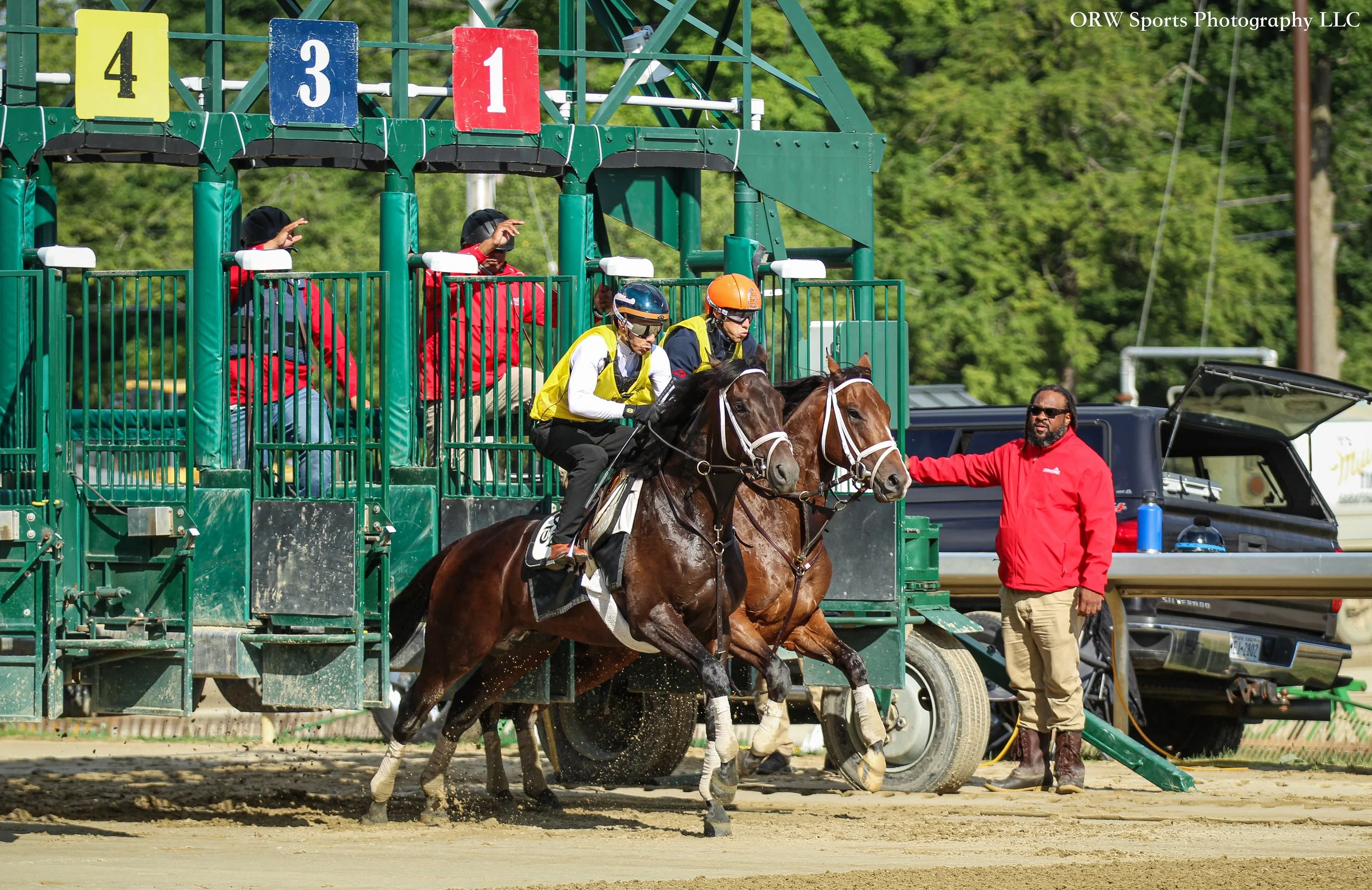 The Ortiz brothers, Irad and Jose, work two horses from the gate trainer Todd Pletcher