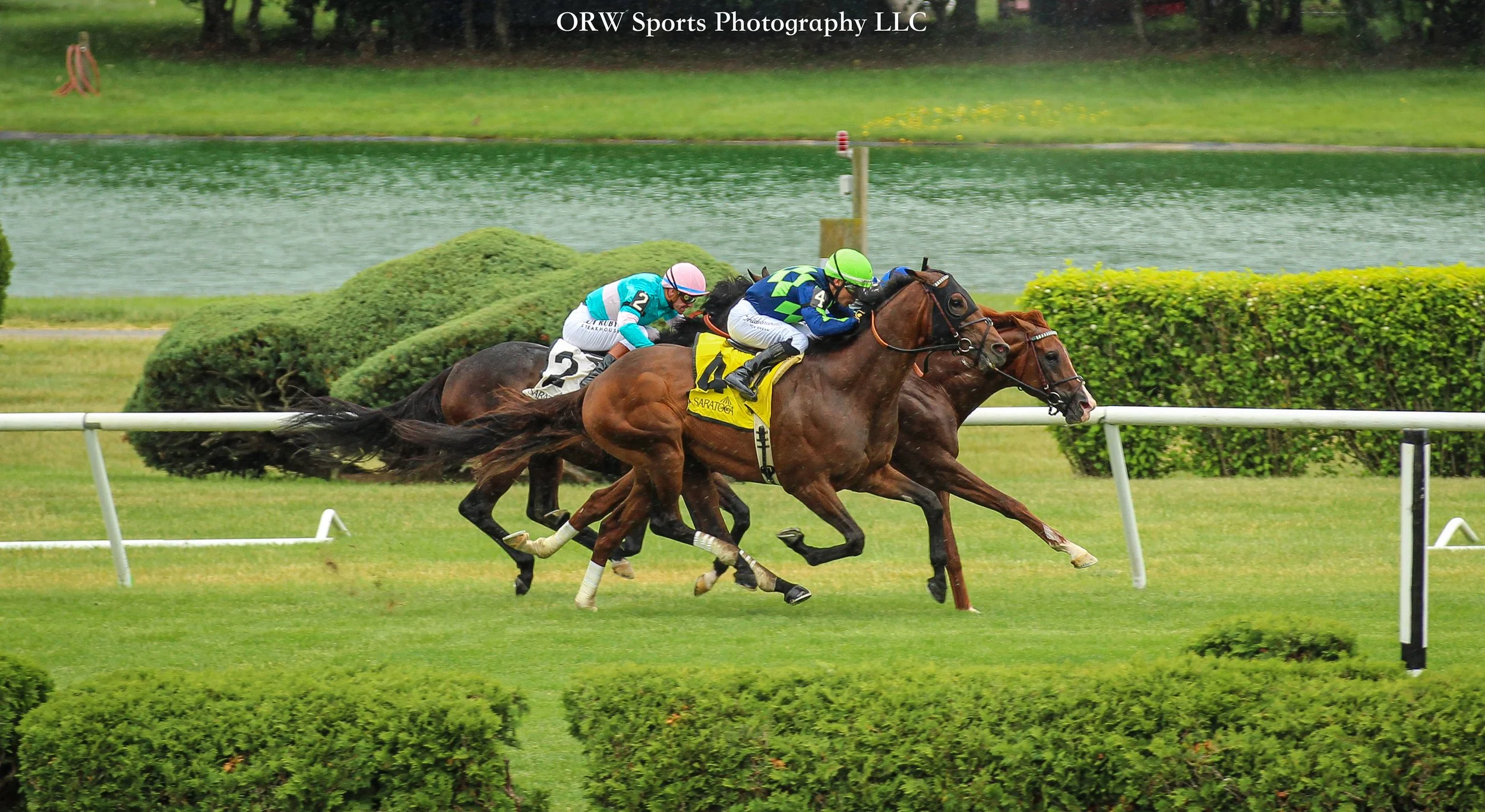 Capitol Hill vs Pass the Hat. The two Mott horses went head-to-head down the stretch, and Pass the Hat got the win for the Eclipse Champion trainer. 