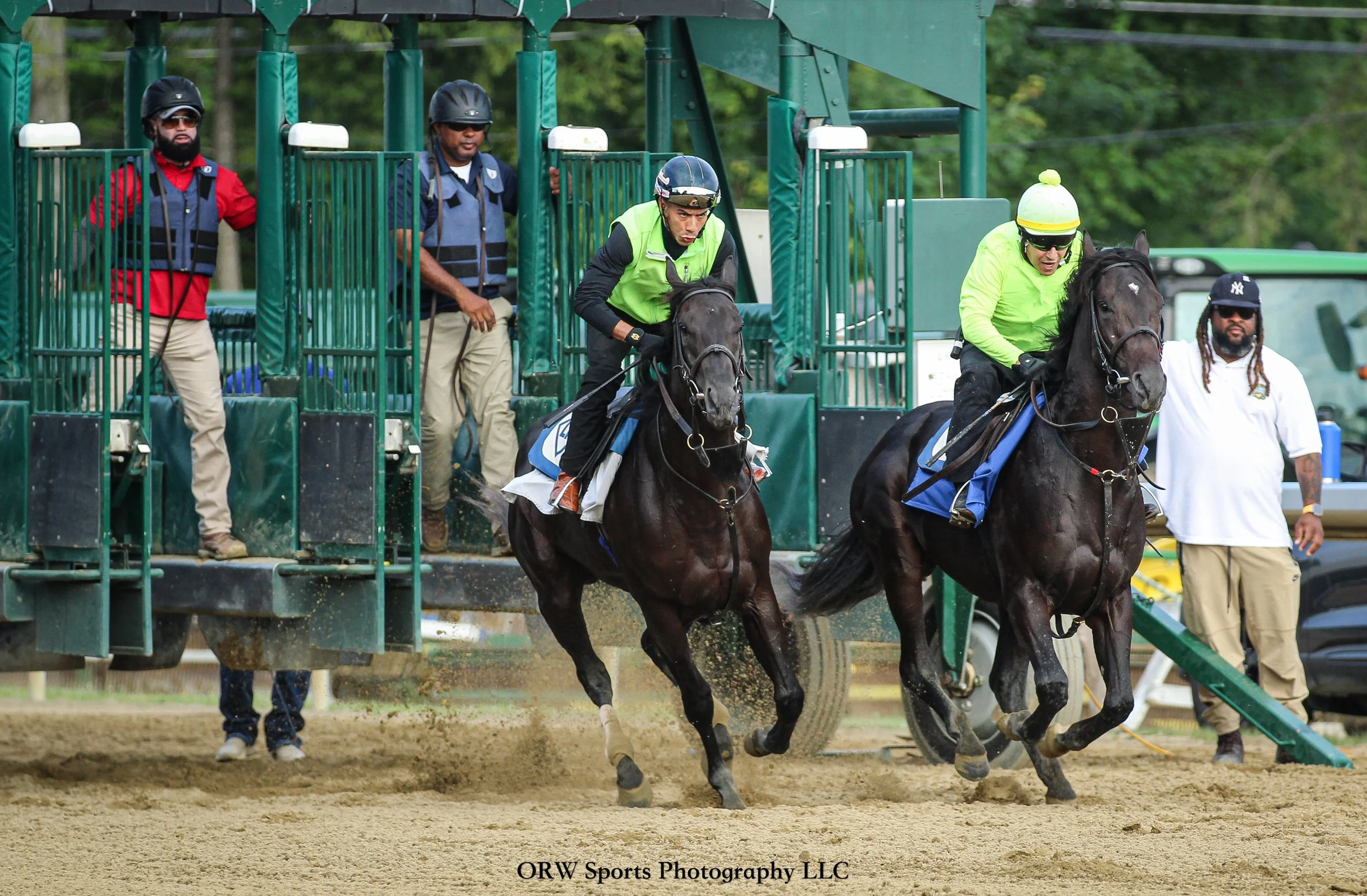 Velora and Dargham work from the gate