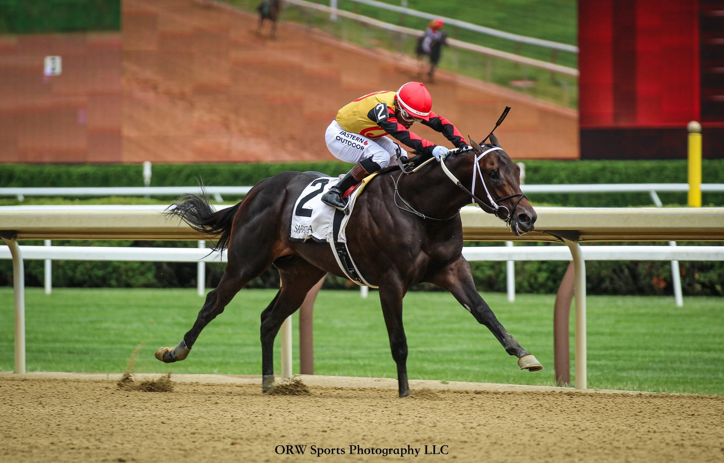 Booked and Ricardo Santana Jr win the Grade 3 Sanford Stakes 