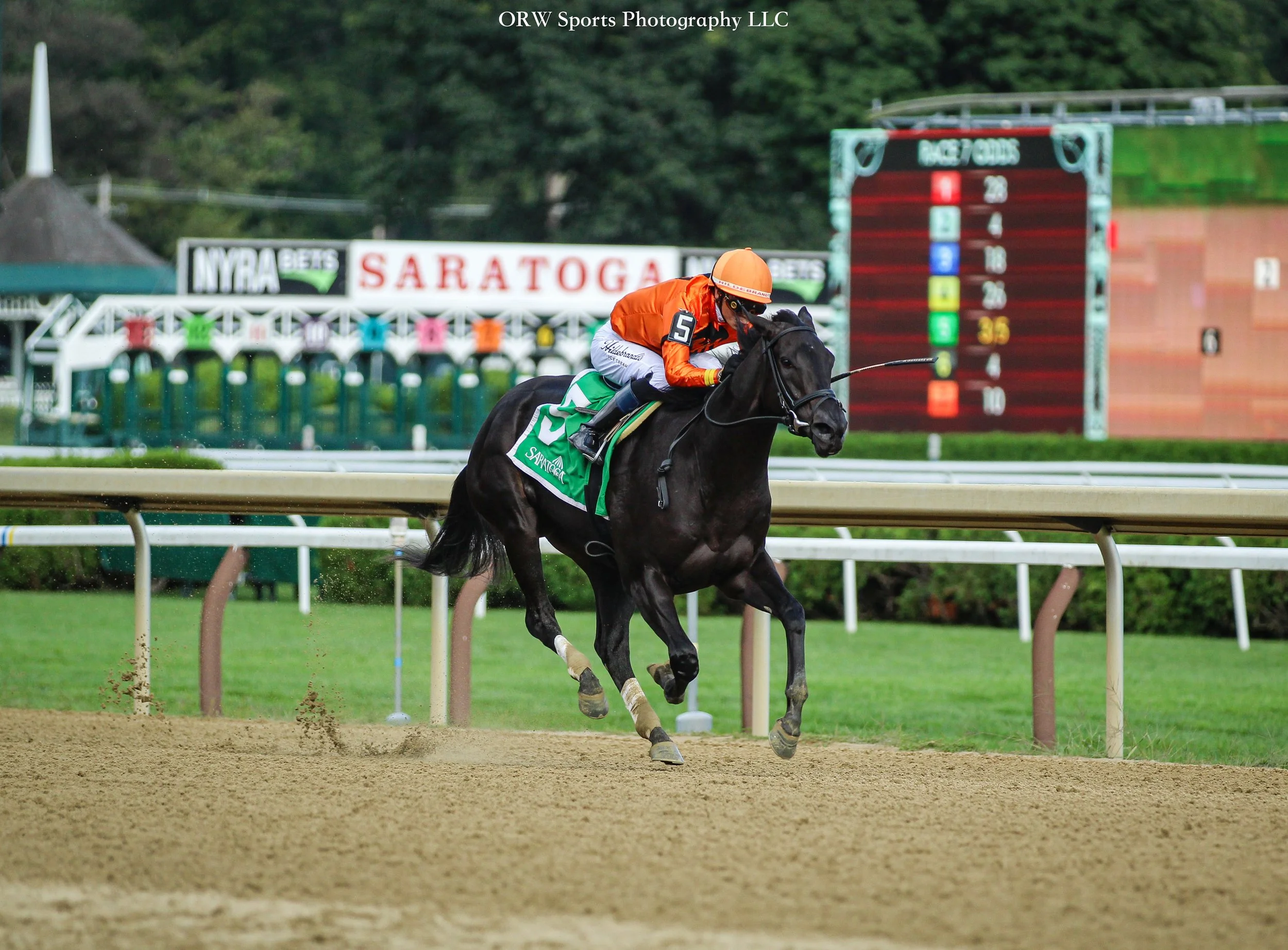 Velora takes the Seeking the Ante Stakes with Jose Ortiz aboard for trainer Linda Rice 