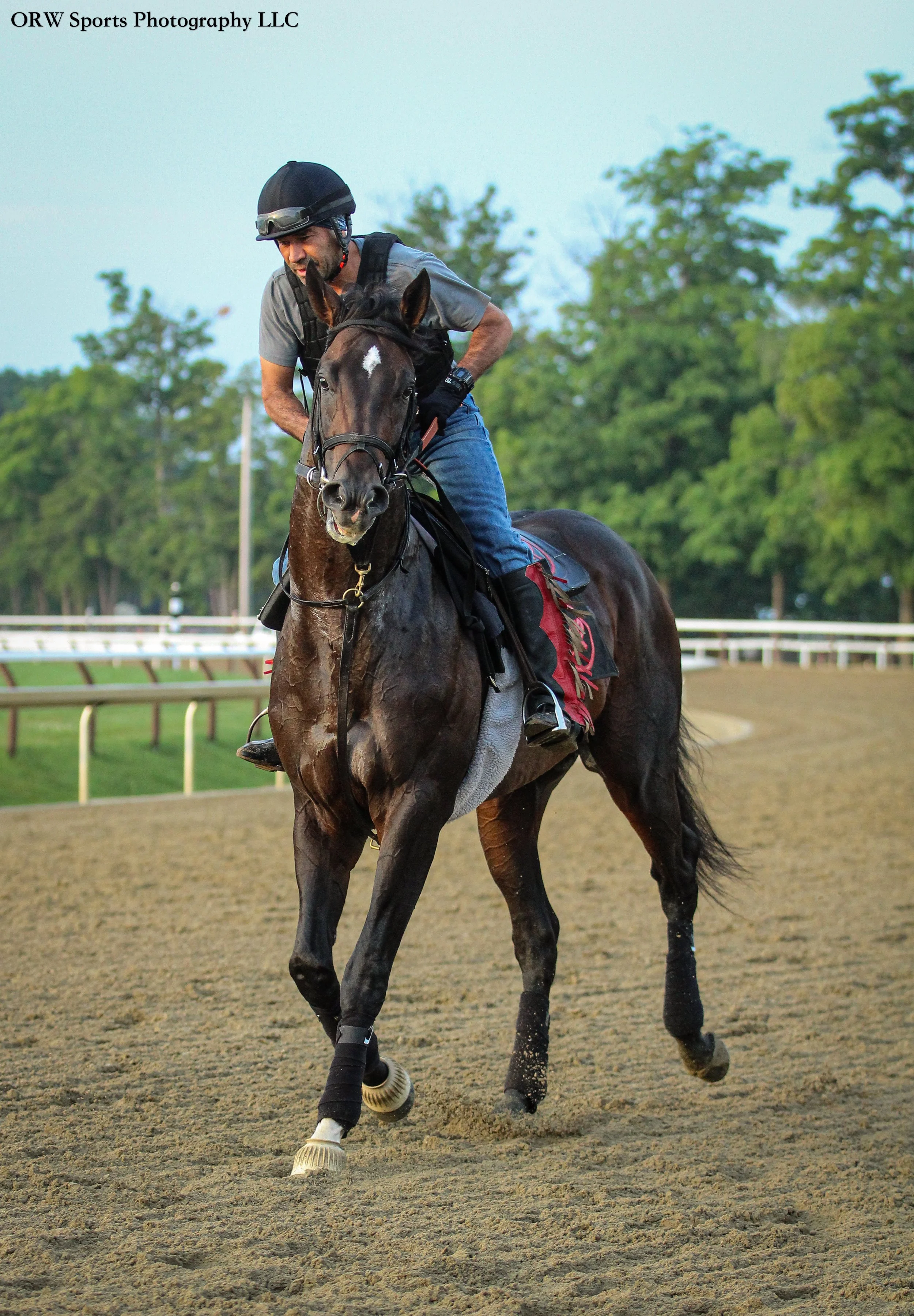 Gustavo Rodriguez aboard one his trainees 