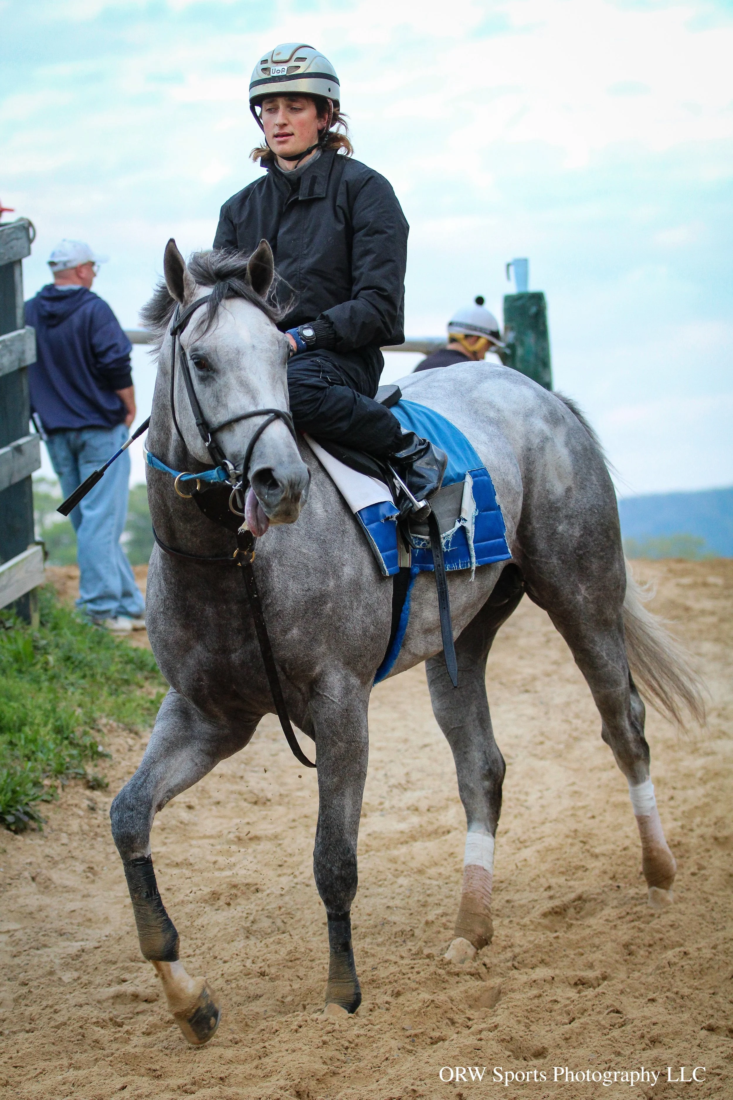 Erik Asmussen aboard one of his fathers, Steve, trainees