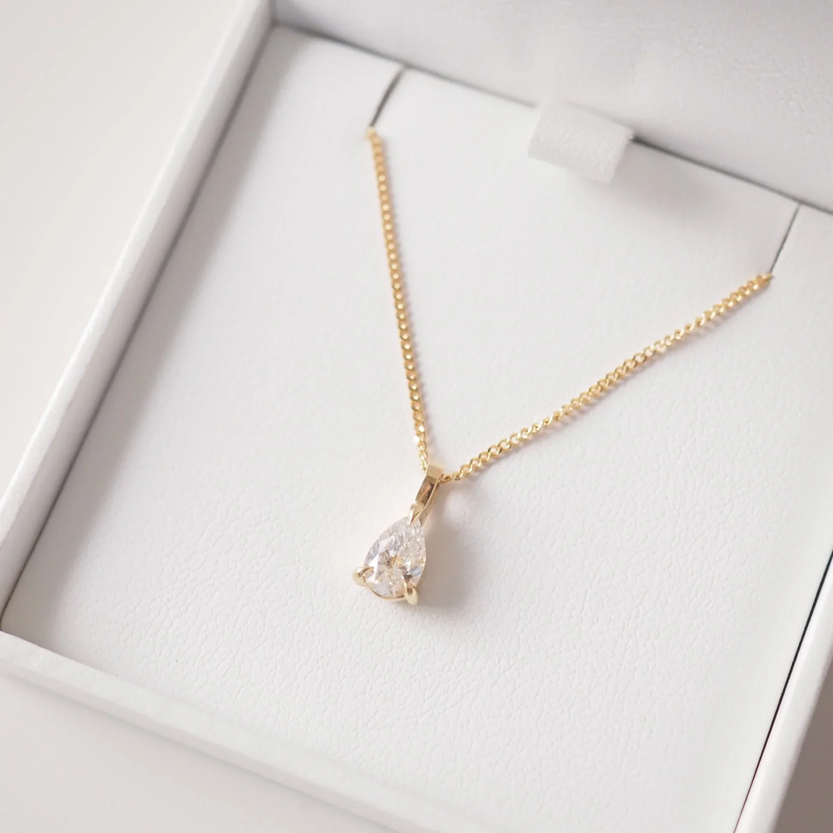 Pear Solitaire Pendant