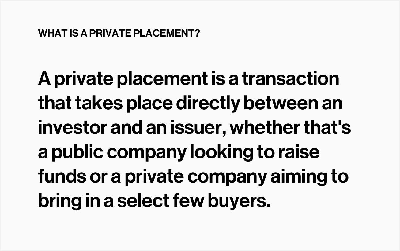 what are private placements?