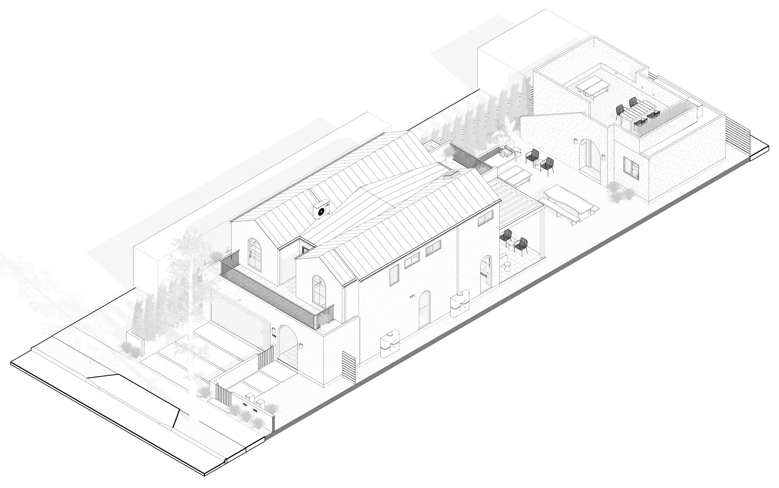 House Axonometry Design Los Angeles