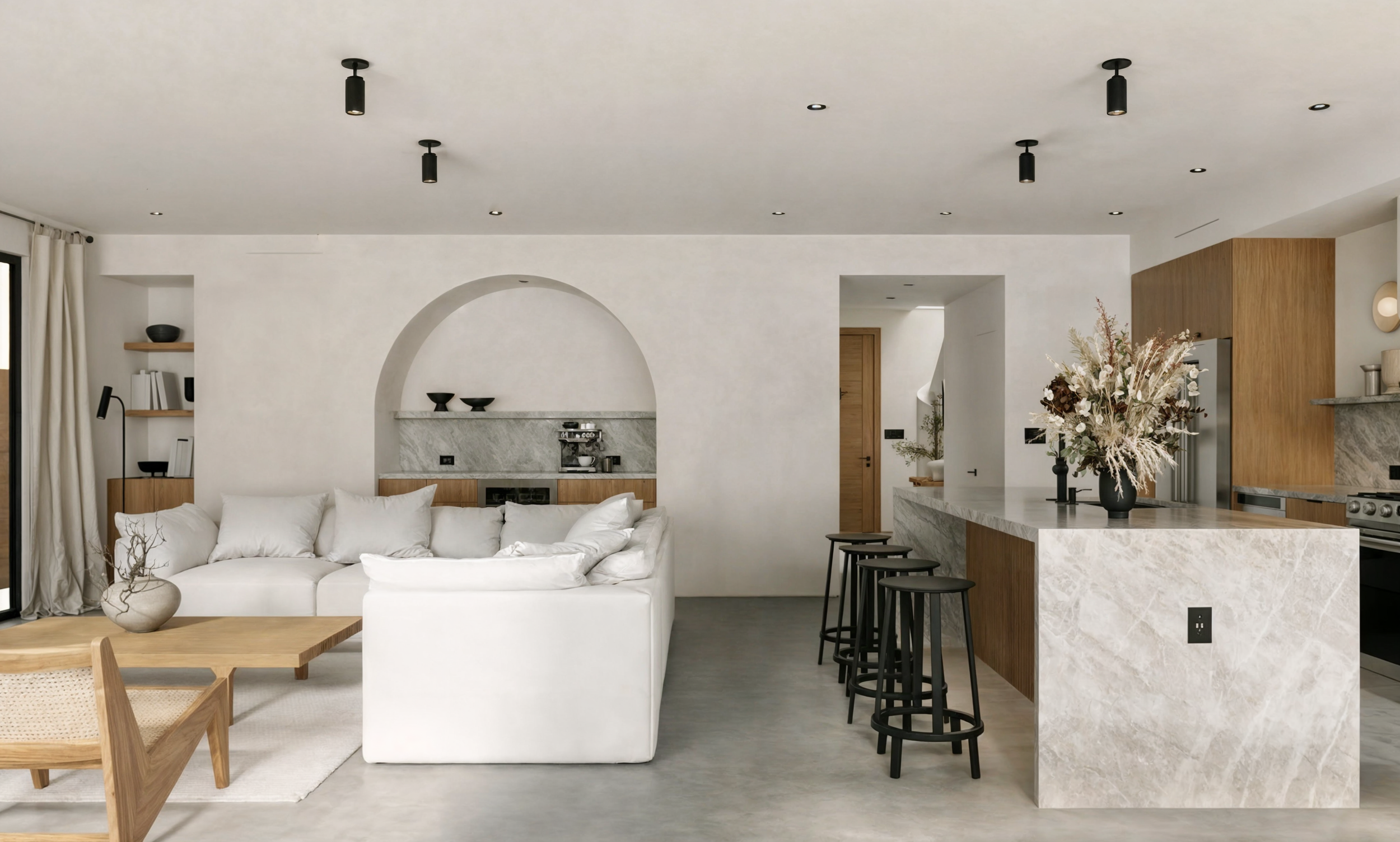 Kitchen with arch Los Angeles by Go Nuts Design