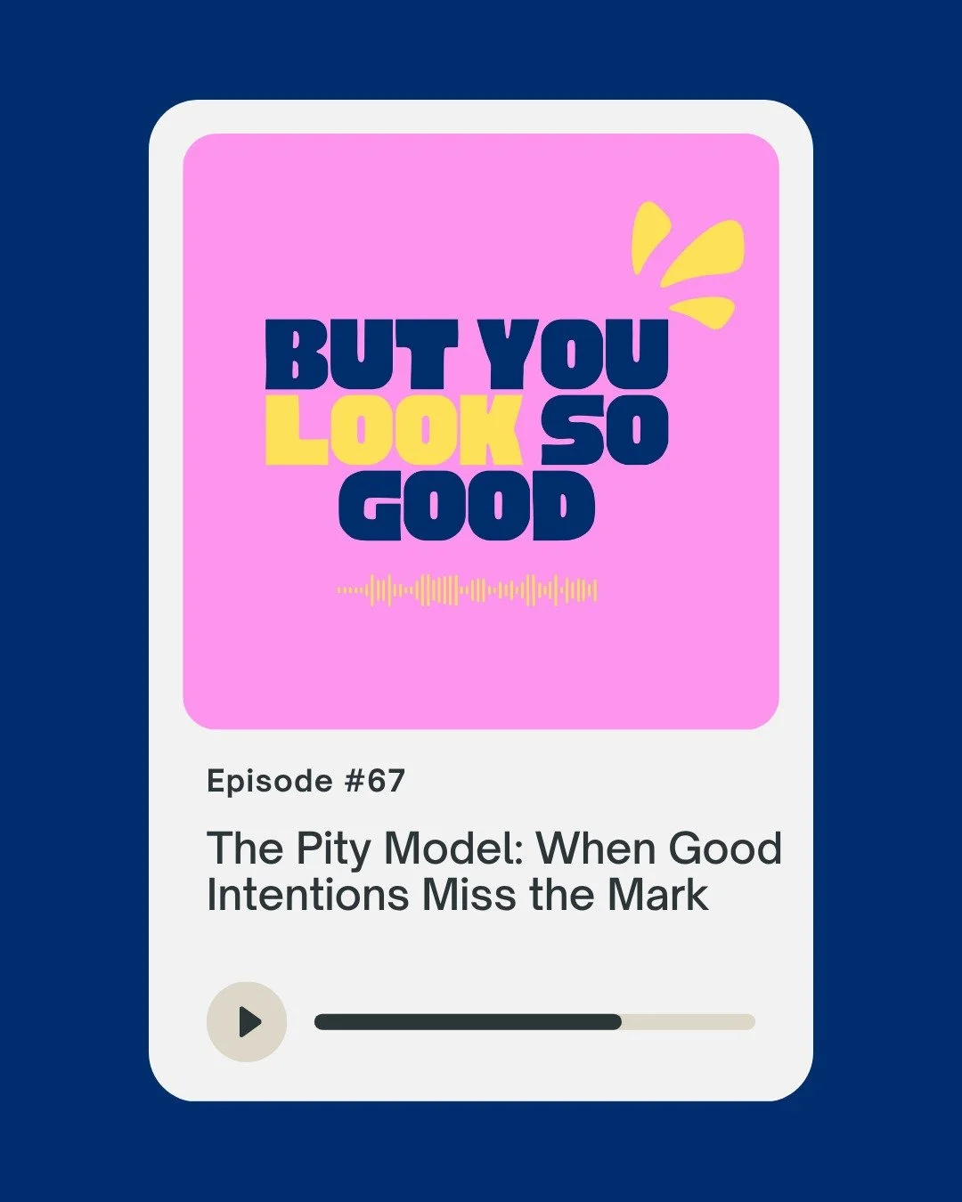 🎧 Episode 67 &mdash; The Pity Model: When Good Intentions Miss the Mark

We all know about the medical and social models of disability&hellip;
But there&rsquo;s another one quietly shaping how people think about chronic illness &mdash; the pity mode