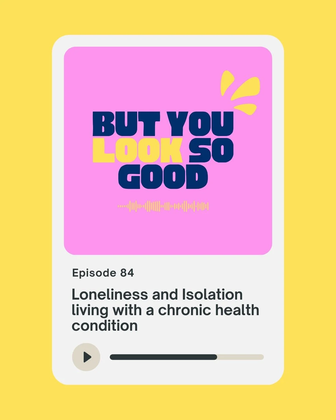 New episode out now 🎙️

Loneliness and isolation are experiences many people describe when living with a chronic health condition.

Sometimes it&rsquo;s relationships changing or people drifting away. Other times it&rsquo;s a quieter loneliness, bei