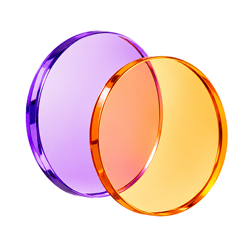 Two colorful contact lenses