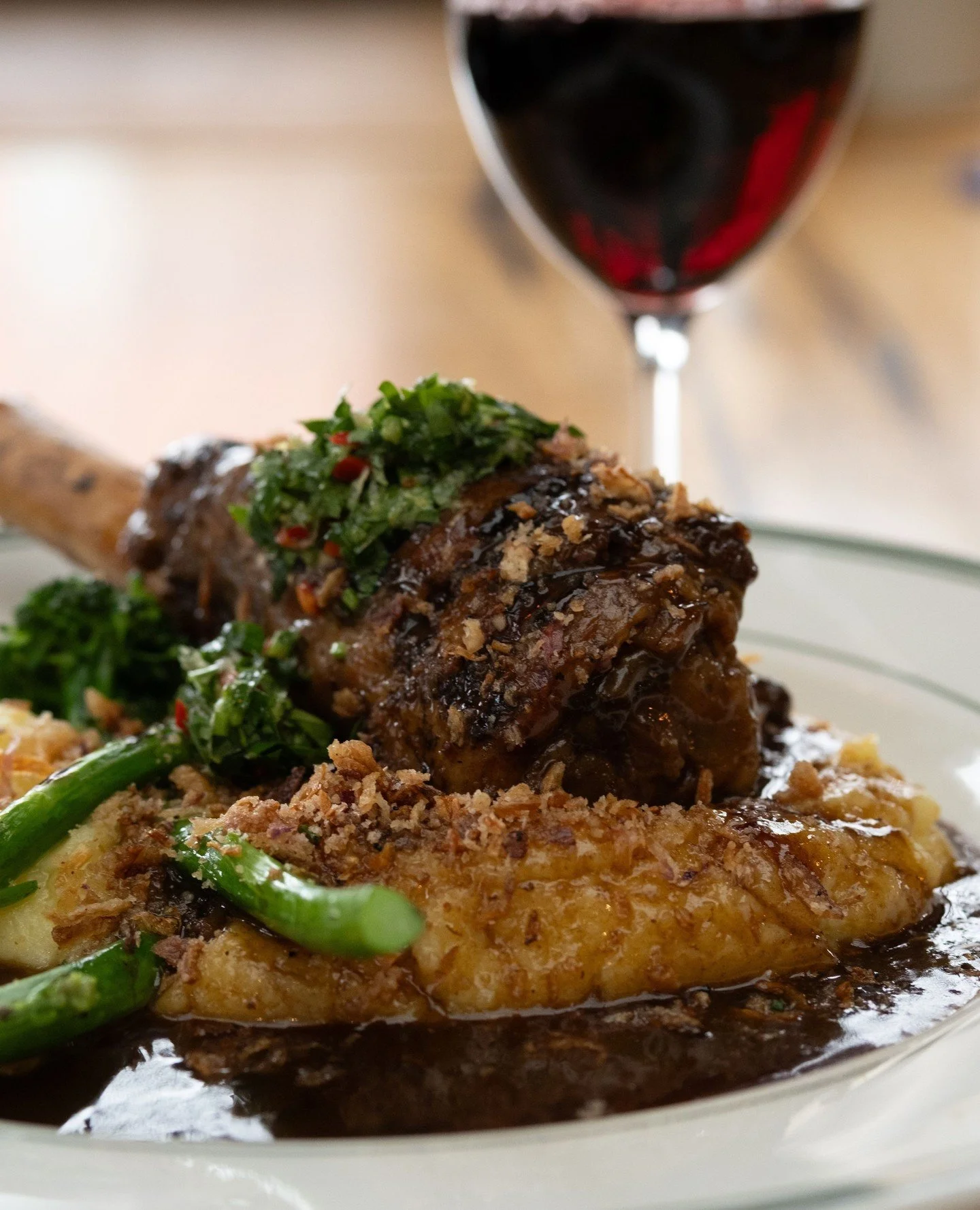 While we're creating our new mezzanine, we're still open to bring you dinner 7 nights a week!⁠
⁠
Next time you dine with us try a Brown Cow favourite, our Slow Cooked Lamb Shank.⁠
⁠
Served on creamy mashed potato with charred broccolini, gremolata, j
