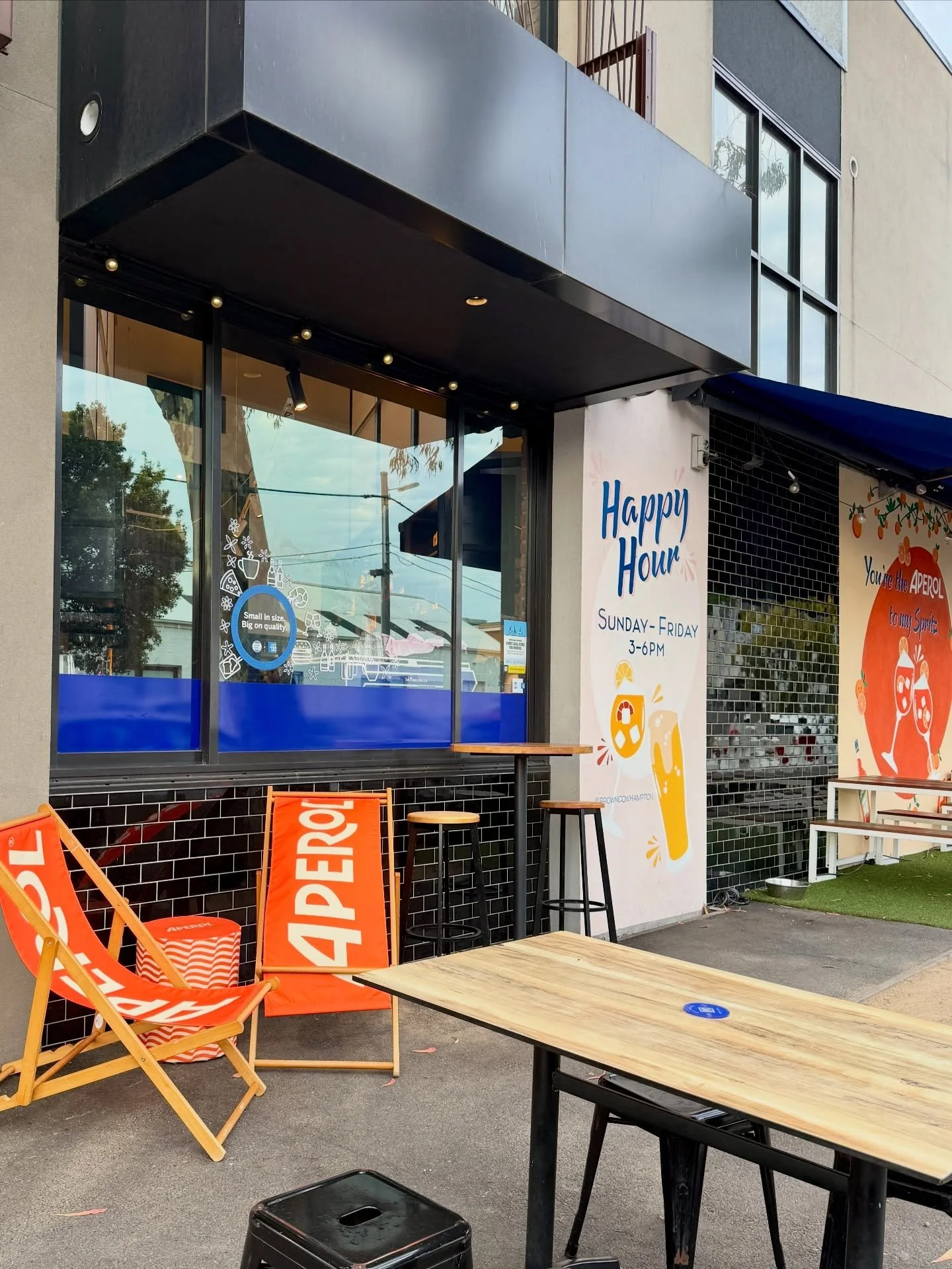 Nothing says &ldquo;it&rsquo;s Friday&rdquo; like an Aperol Spritz in the sunshine!

Come soak up the afternoon glow and sip your way into the weekend, with our $14 Happy Hour Aperol Spritzes on until 6pm!