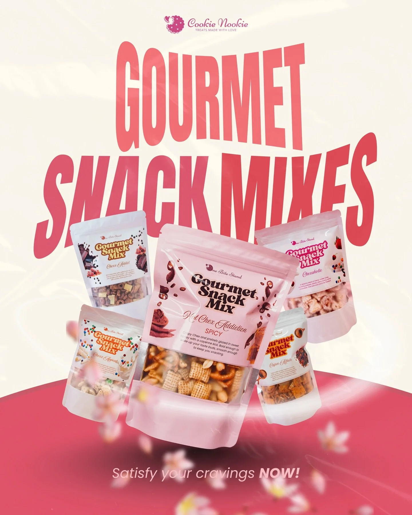 All your cravings, in one place. ✨

Our Gourmet Snack Mixes are thoughtfully crafted with crunchy Chex cereal, pretzels, and bold, crave-worthy flavors, sweet, spicy, and everything in between. Each mix is made to feel indulgent, satisfying, and just