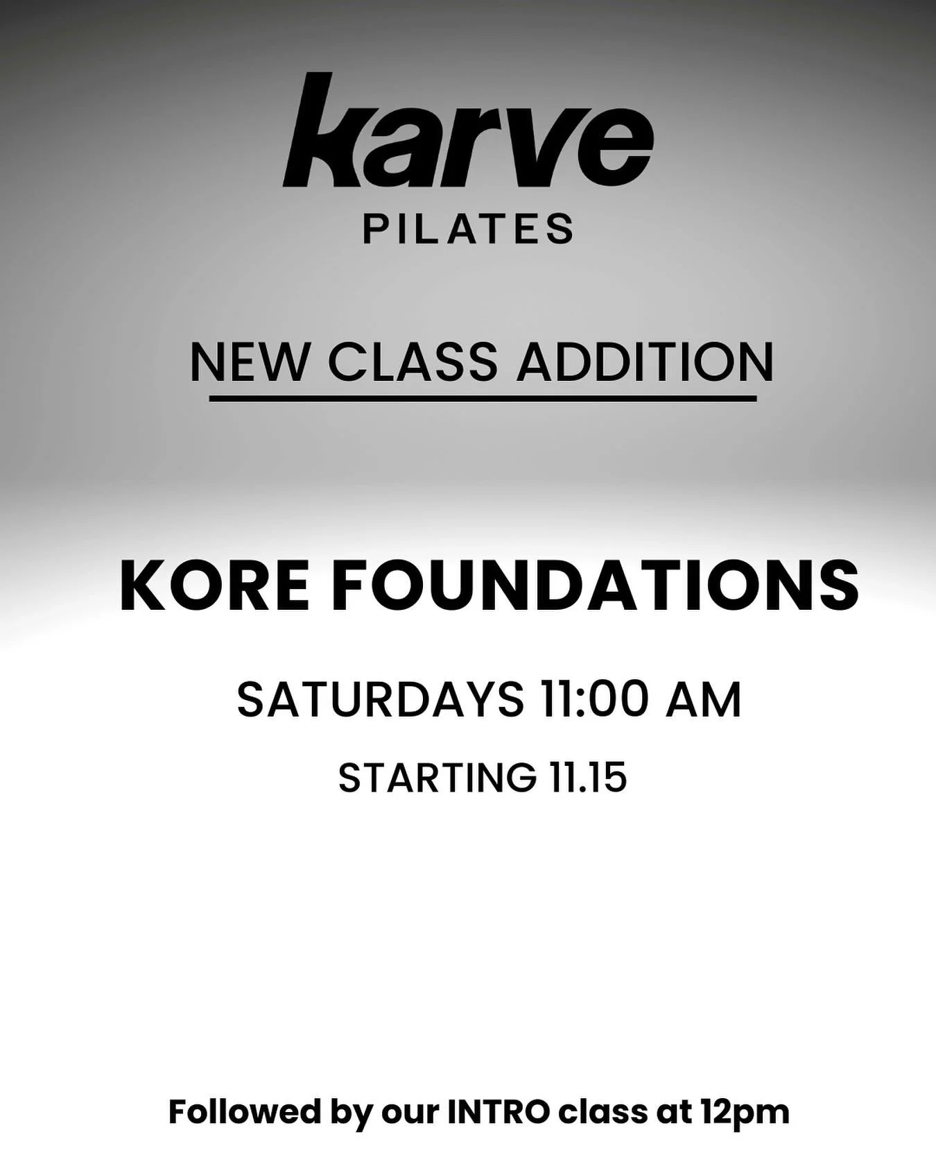 ✨ NEW CLASS ANNOUNCEMENT ✨

Introducing KORE FOUNDATIONS

A slower paced guided class created for those moving on from our Intro class and building confidence with the Pilates method.

With intentional movement, thoughtful cueing, and supportive hand