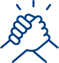 Two hands clasped in a handshake.