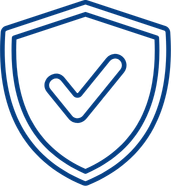 A shield emblem with a checkmark inside