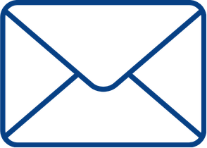 Icon of a closed envelope in blue and black.