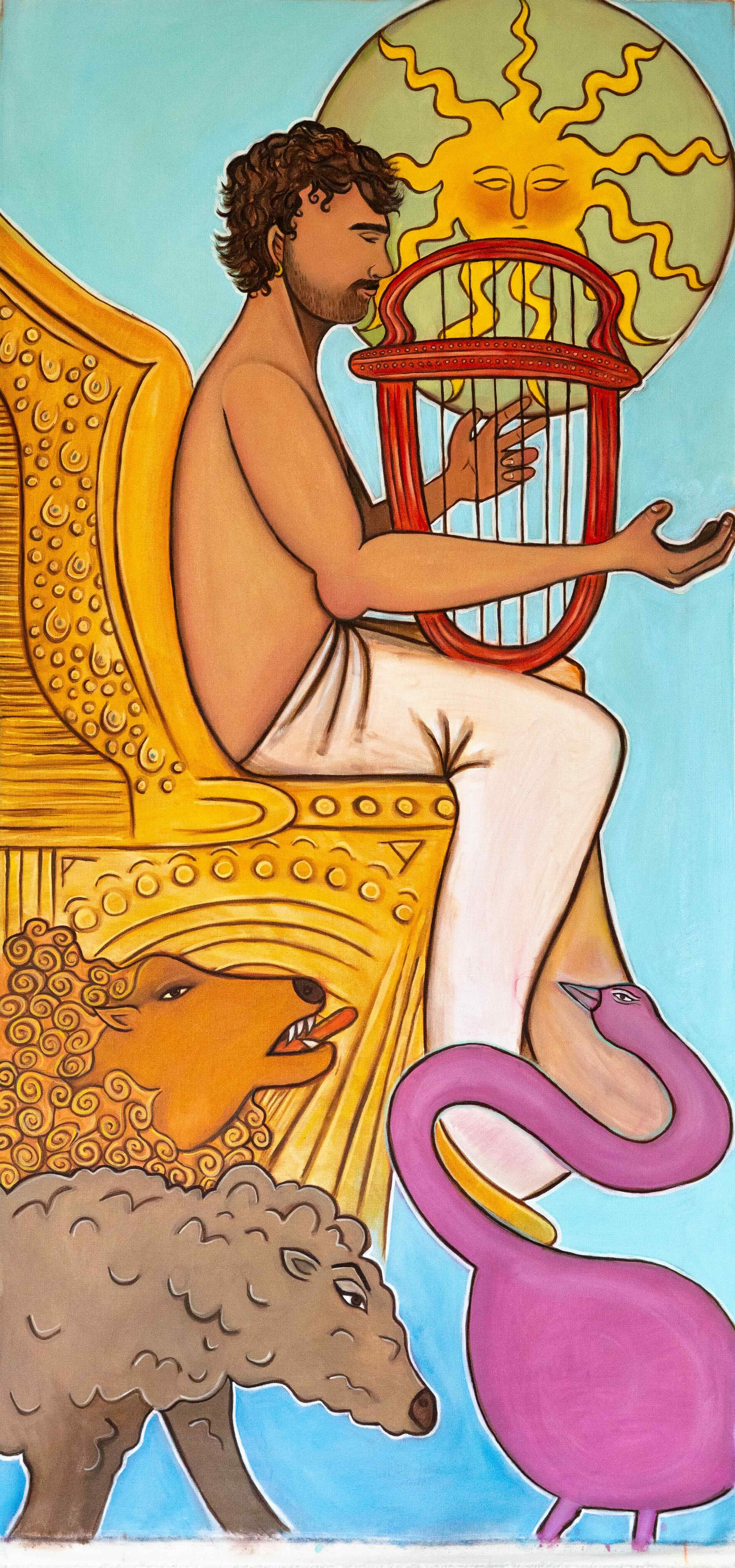 Gold Standard, from series Enter, 2025, oil on canvas, 150x70 cm