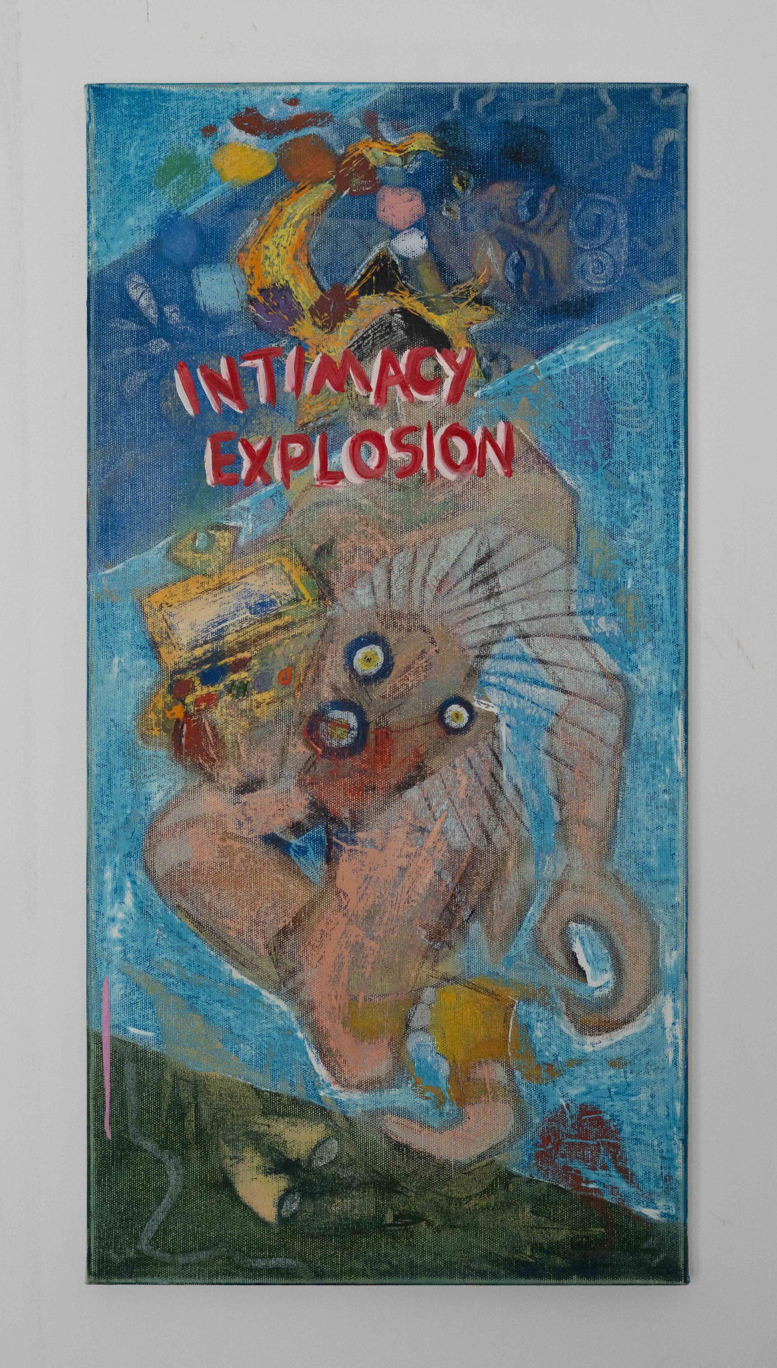 Intimacy Explosion, 2024, oil on canvas, 30x60 cm