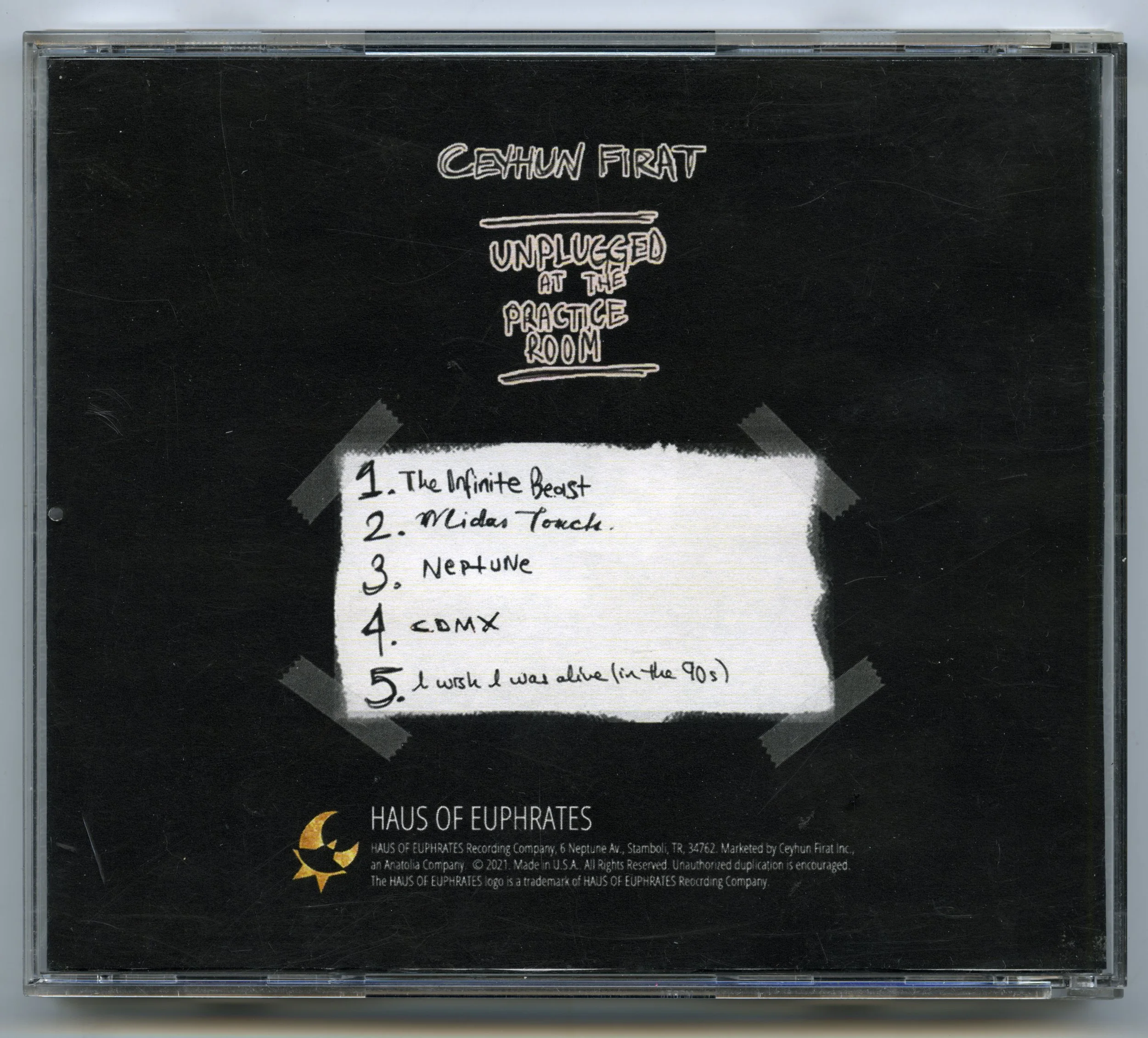 Ceyhun Fırat, Unplugged at the Practice Room, 2021, audio files on compact disc in jewel case with inkjet print on paper, 1 + 1 AP