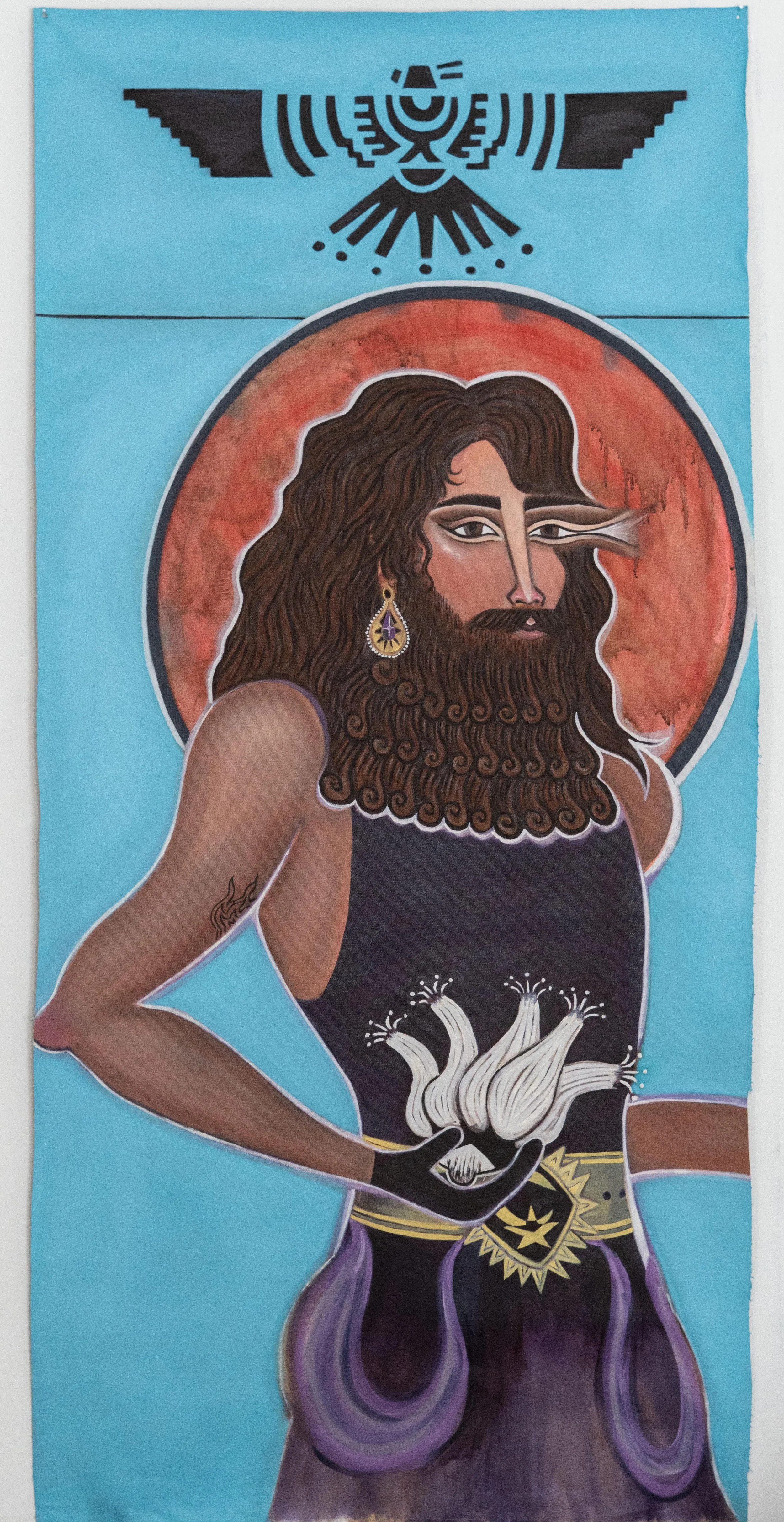 American Spirit, from series Enter, 2025, oil on canvas, 150x70 cm