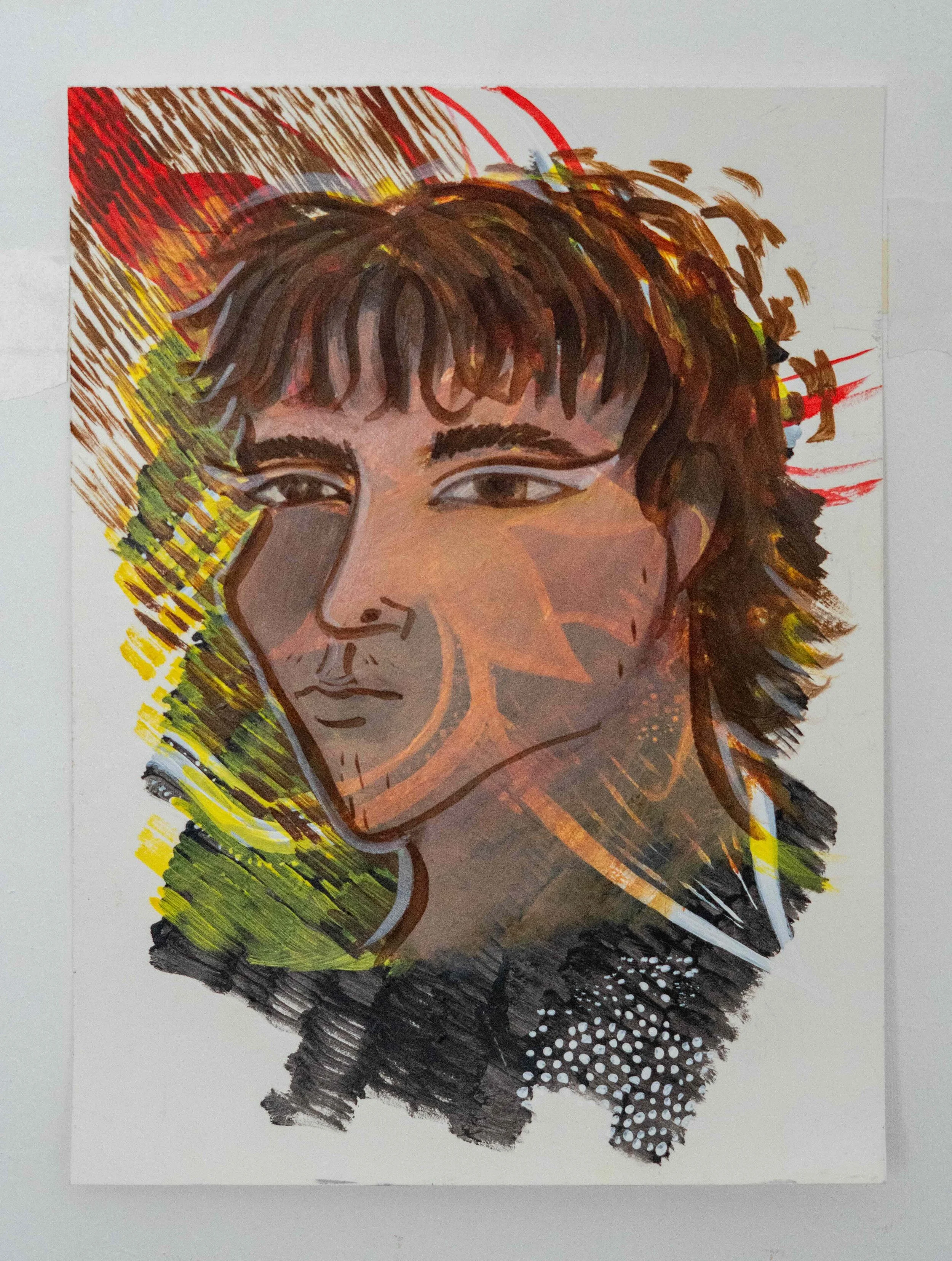 Palimpsest Youth, 2025, oil on paper, 28.5x21 cm