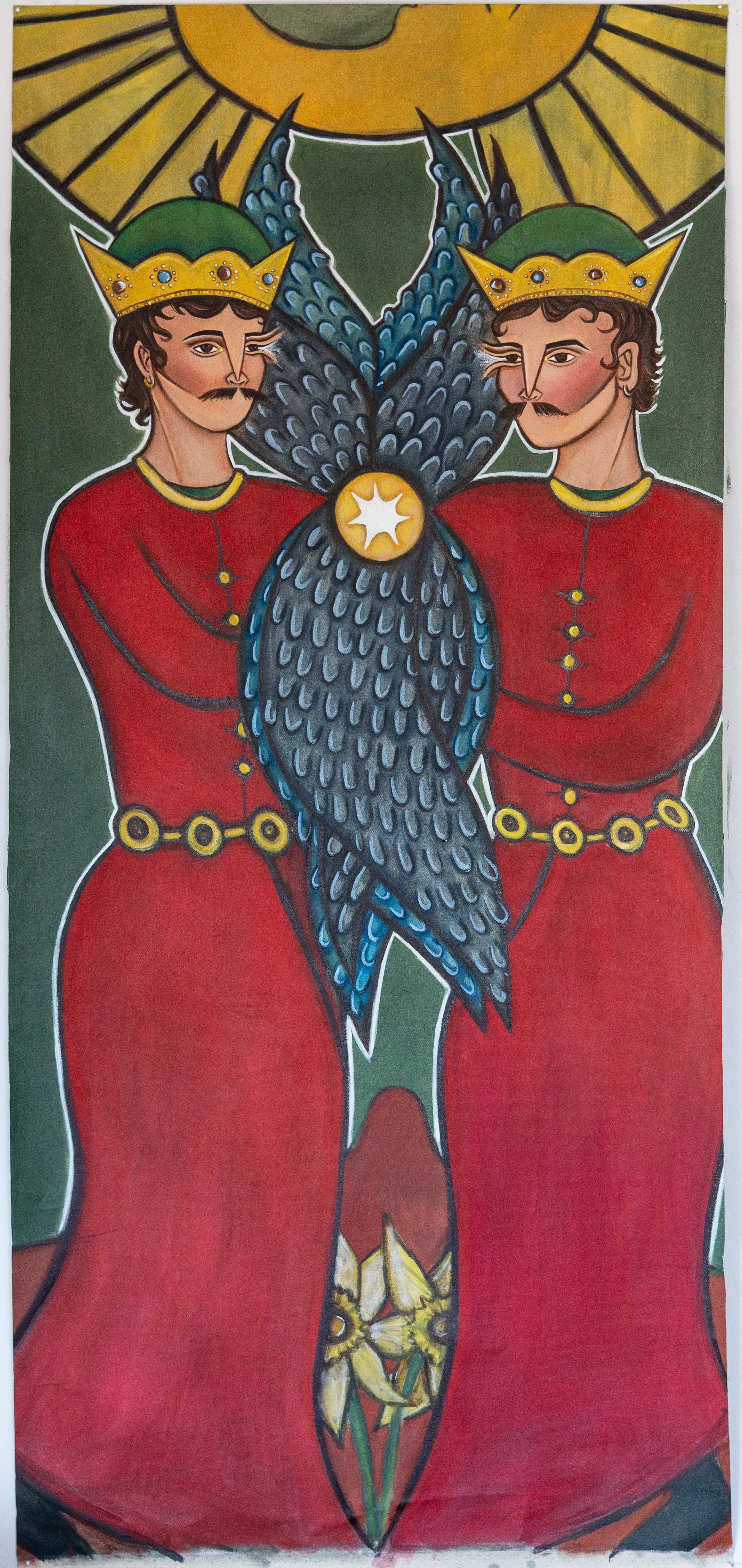 Narcissi, from series Enter, 2025, oil on canvas, 150x70 cm