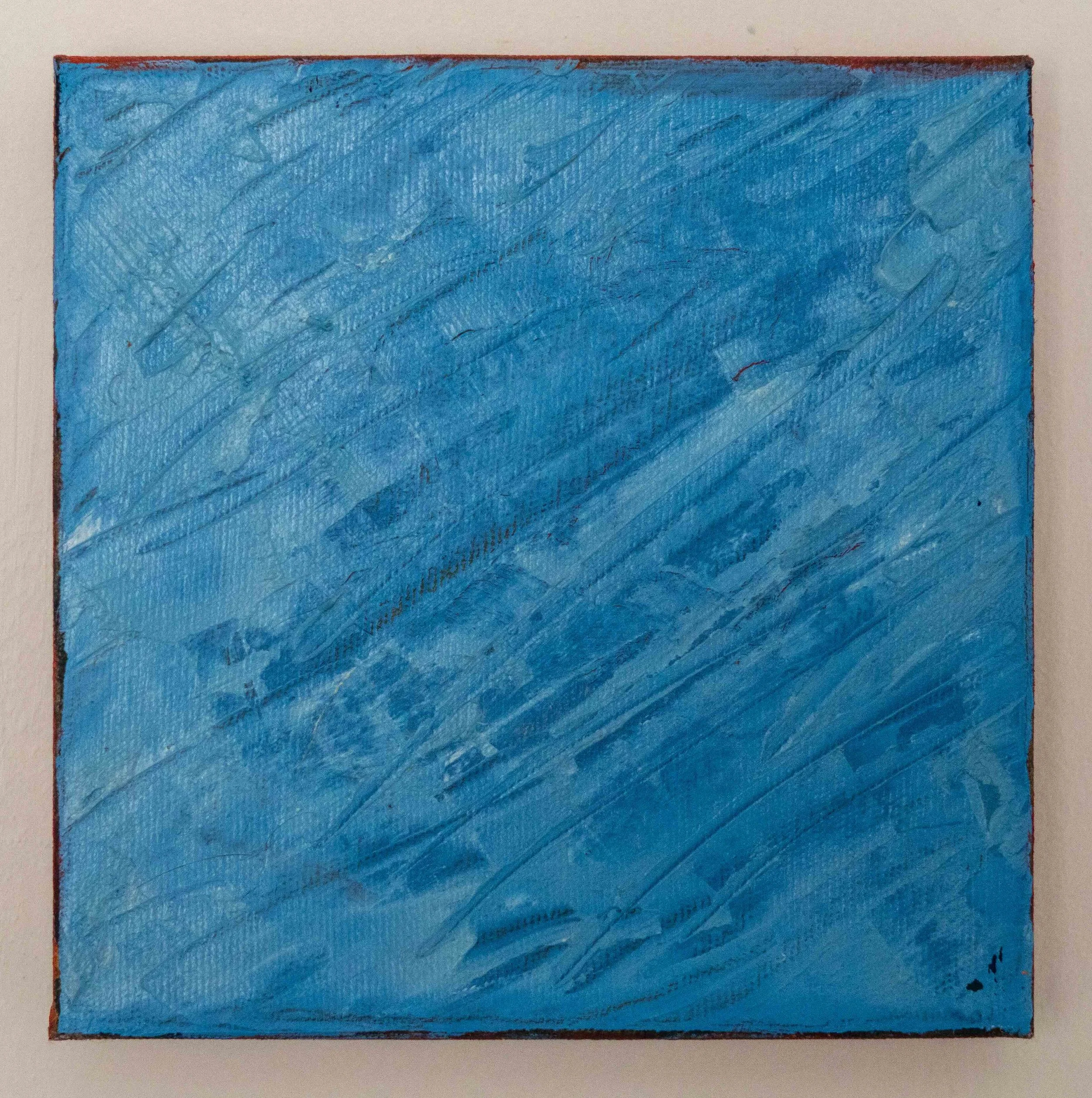 Blue Onde, 2025, oil on canvas, 15x15 cm