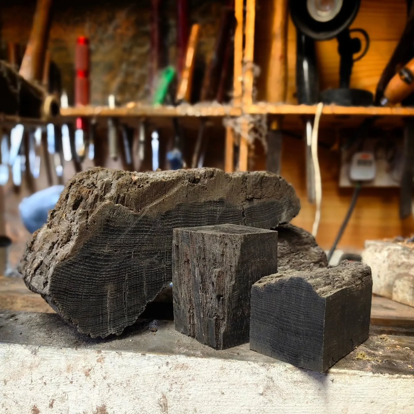 Preparing my favourite wood, Ancient Irish bog oak, for the resin stabilisation process. It&rsquo;s a great feeling to hold in your hands a piece of something that was alive thousands of years ago.  From a time when people were building their first g