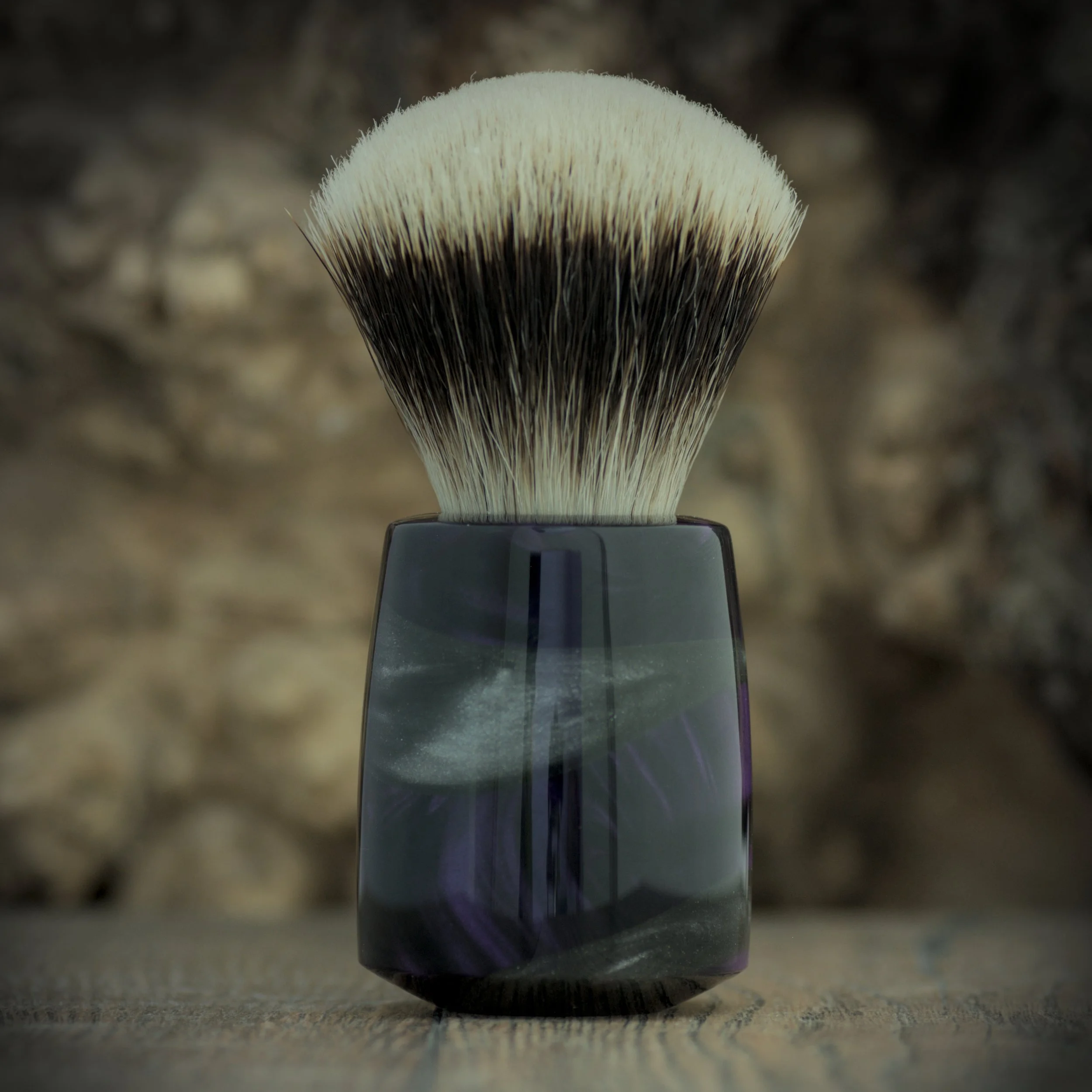 Caiseal - dark purple and aluminium resin.