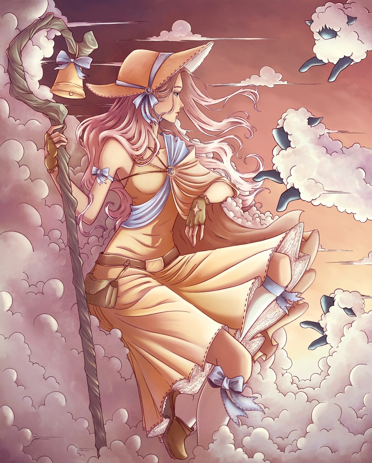 🌤️ The Cloud Shepherd 🌤️
I’M SO HAPPY WITH HER HERE SWIPE FOR SOME DETAILS 😍
It’s been an entire week I’m working on her 🫣 33 hours is a loooong time
I really hope you guys like it. I ended up choosing a weird mix between th