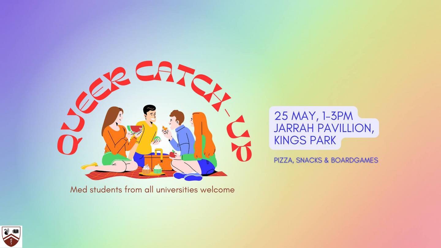 Hi Everyone! 👋

Our second ✨queer med student catch up✨ for 2025 is coming up - Sunday lunch picnic with pizza 🍕 and board games ♟️.
Map for the picnic will be posted before the event on the Facebook page. 
We look forward to seeing you there! 🤩💫