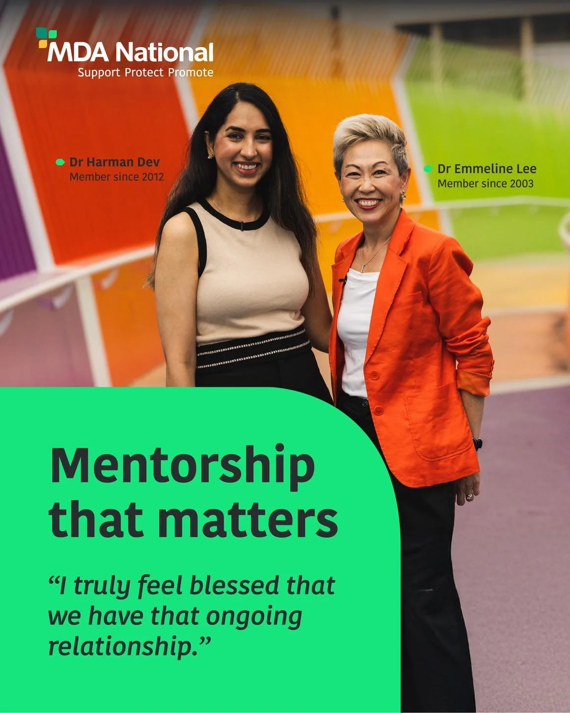 The value of mentorship from the start.
Dr Emmeline Lee and Dr Harman Dev share how mentorship, support networks, and medico-legal protection have shaped their journey &mdash; from med school to specialist practice.
Their story is a powerful reminder