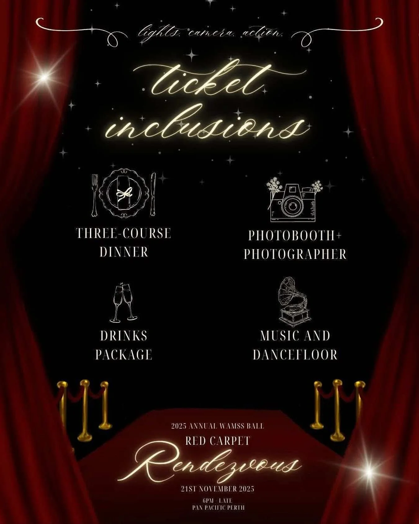 GET READY FOR THE 🌃 NIGHT 🌃 OF YOUR LIVES 🤩

Here's what you can expect on the night:
🏆 Presentations and awards!
🍽️ 3 course meal!
🥂 Unlimited drinks!
📸 Photobooth fun!
🪩 DJ and dance floor!

All this and more included in your ticket! 

Old 
