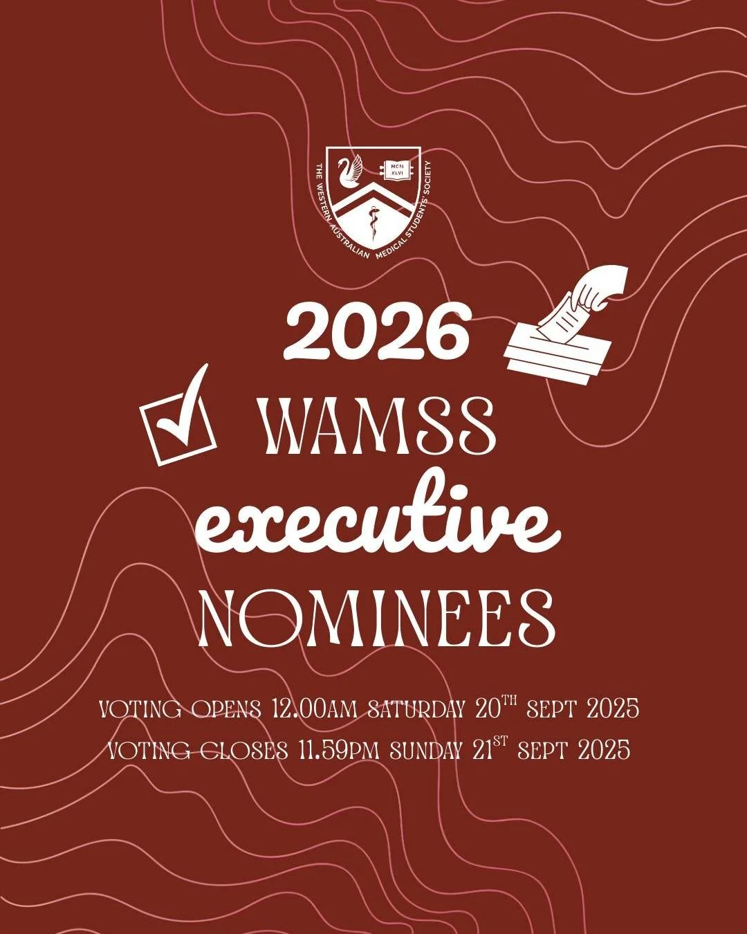 ✨ EXECUTIVE COMMITTEE VOTING STARTS TOMORROW ✨

Before you make your informed vote this weekend (12am Saturday 20th Sept - 11.59pm Sunday 21st Sept) - check out your executive nominees:

👑 President 👑
- Kevin Uong (MD3) 
- Monica Takahashi (MD3)
- 
