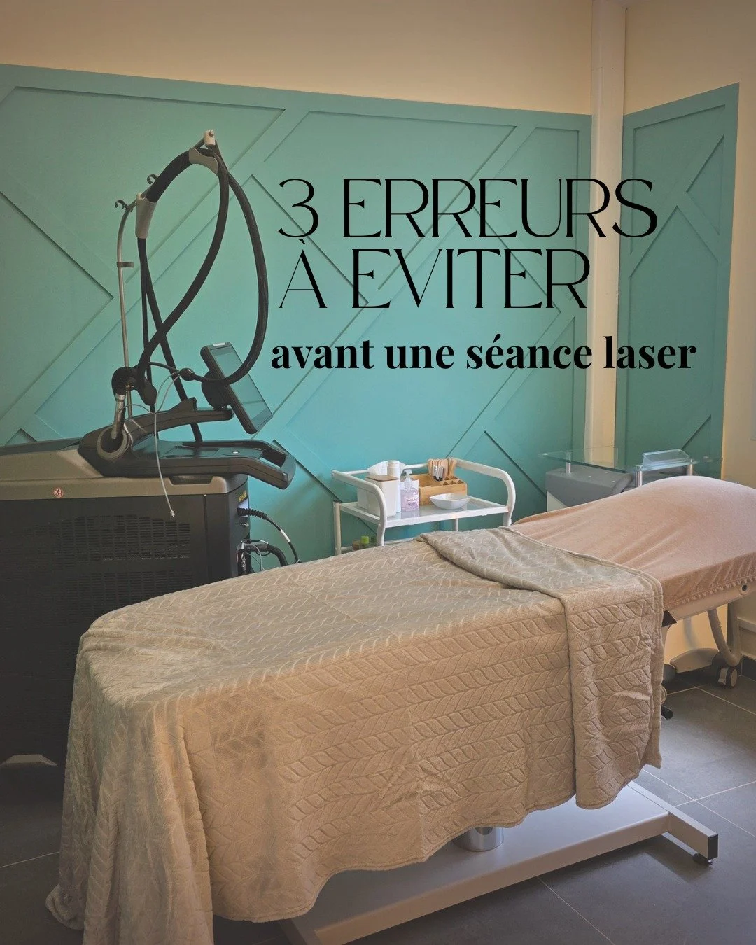 🚫 3 erreurs &agrave; &eacute;viter avant une s&eacute;ance d&rsquo;&eacute;pilation laser 🚫

☀️ S&rsquo;exposer au soleil
Une peau bronz&eacute;e absorbe davantage l&rsquo;&eacute;nergie du laser et augmente le risque de br&ucirc;lure.

❌ &Eacute;p