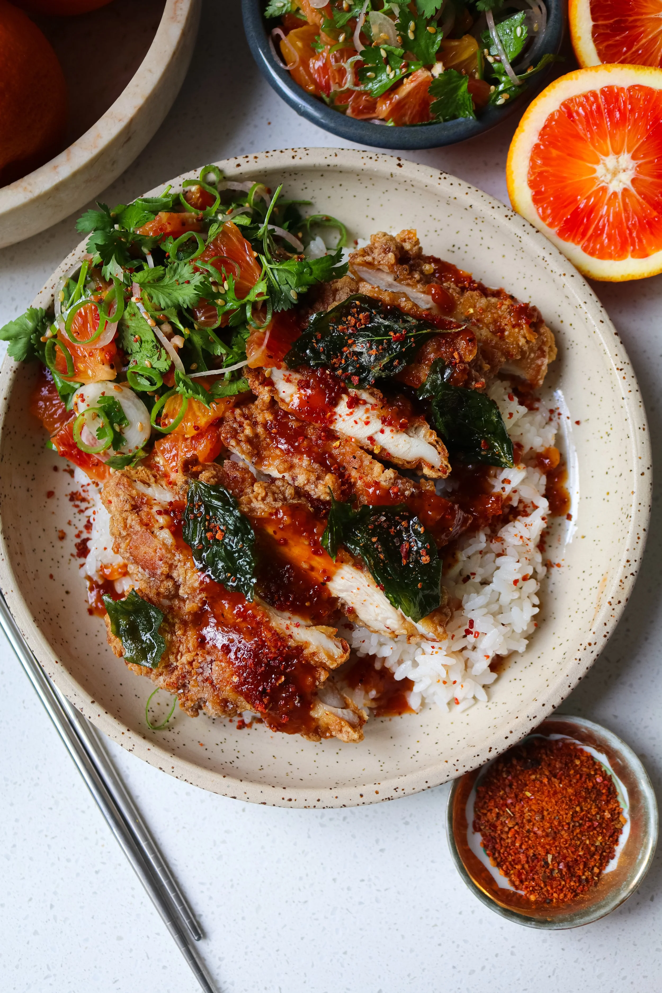 &nbsp;Crispy Taiwanese-Inspired Fried Chickenwith Blood Orange Soy Glaze 