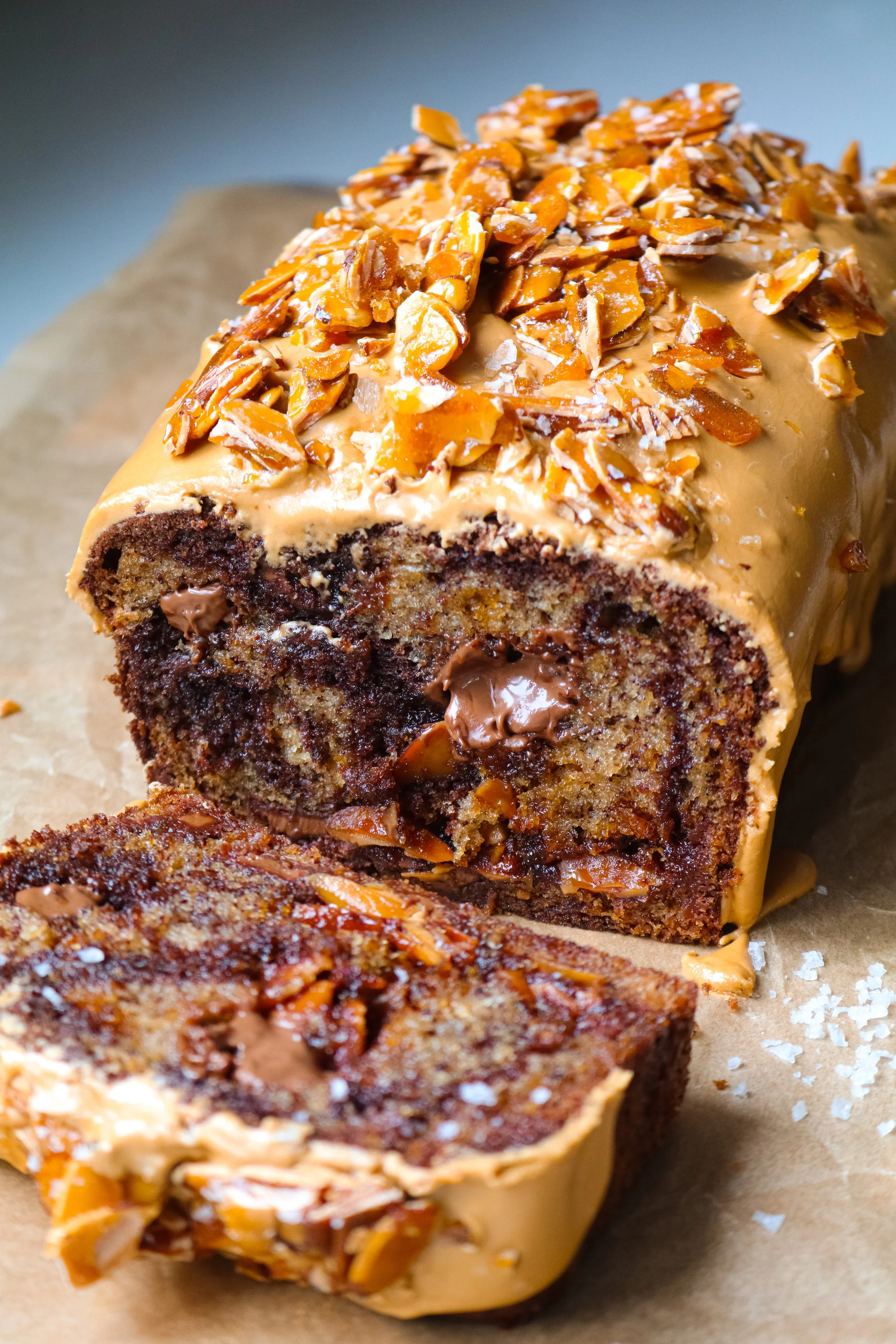 Almond Praline Chocolate Chunk Banana Bread&nbsp;