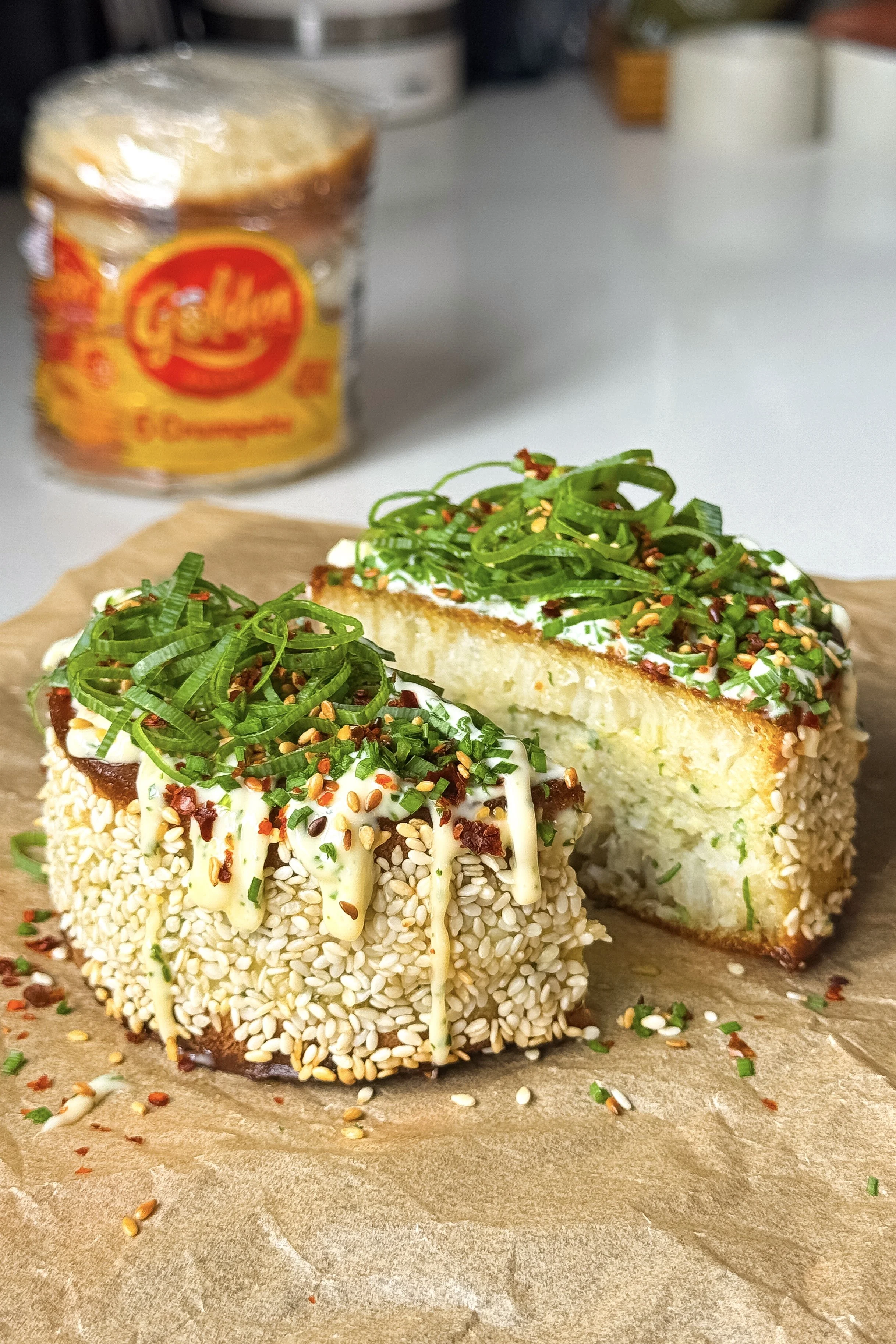 Thai-Style Sesame Crusted Prawn Toast Crumpets
