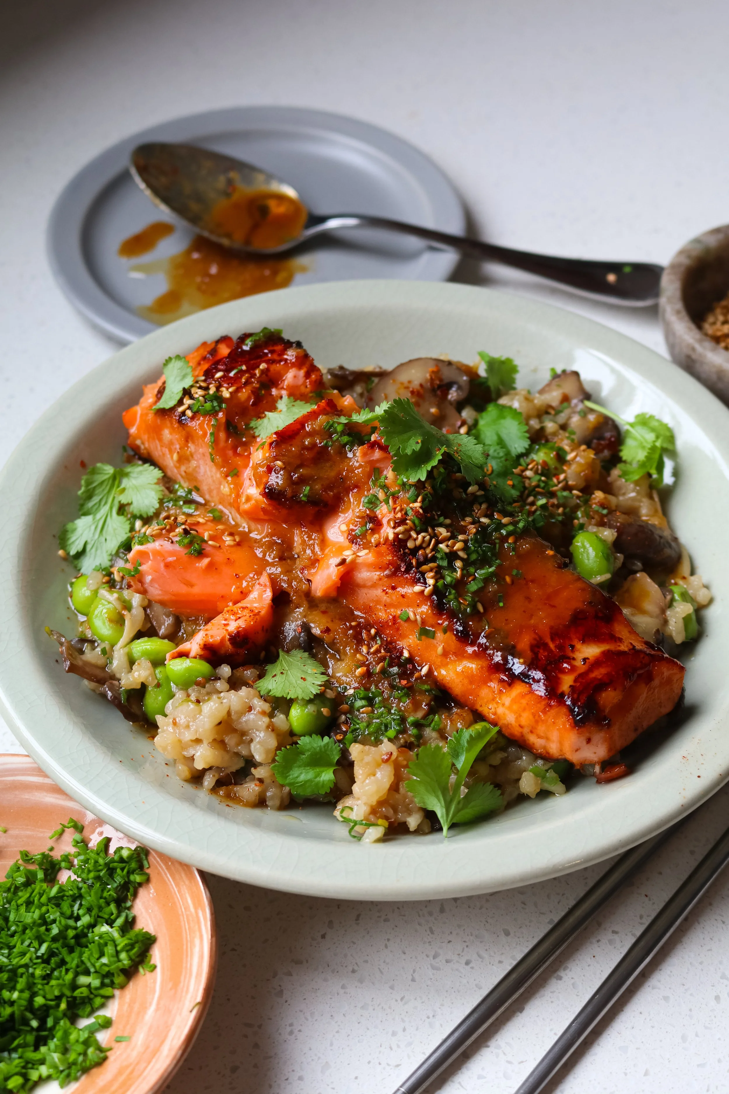 Glossy &amp; Rich Miso Mushroom &amp; Edamame Rice