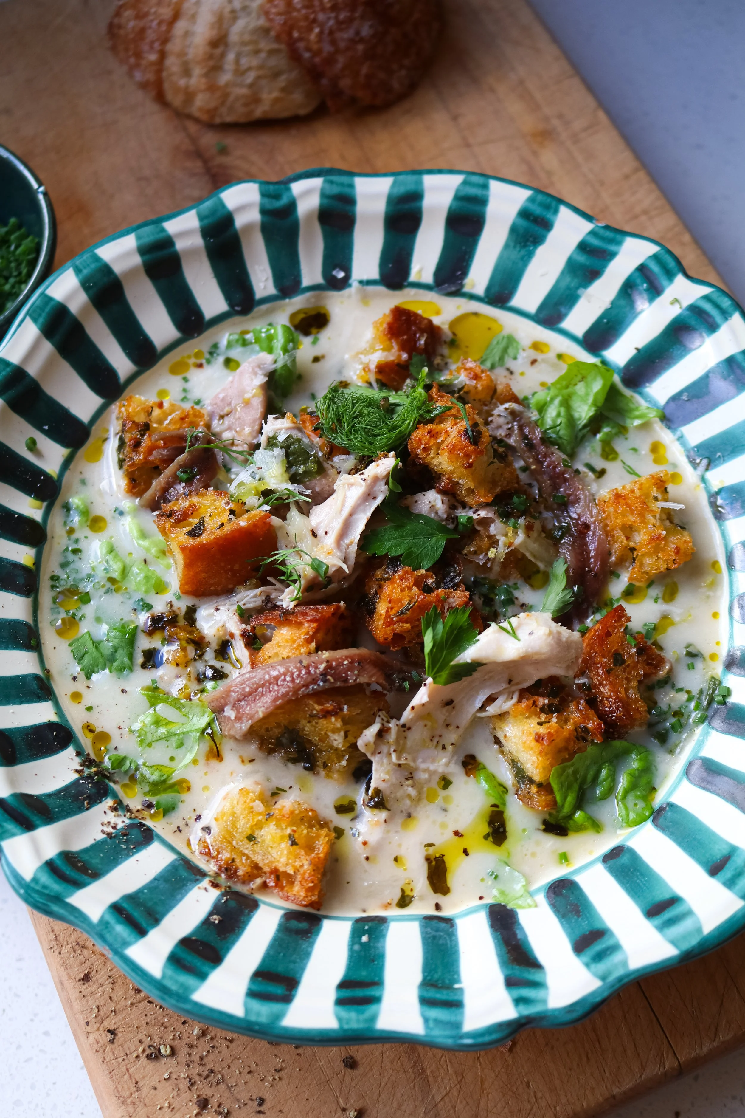   Lemony Chicken &amp; Parmesan Caesar Salad Soup