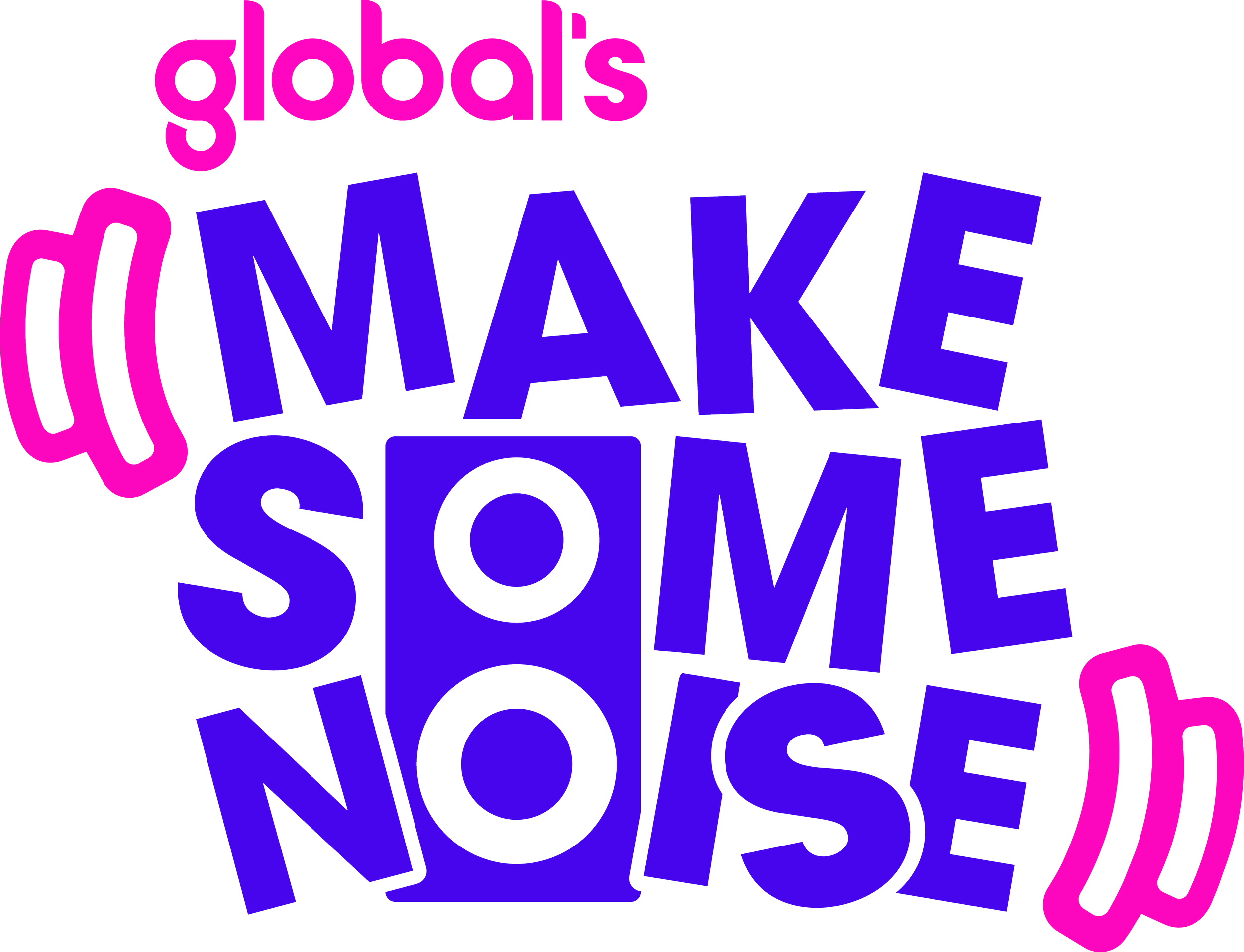 Colorful text design with the words "Goals" in pink and "Make" in blue, arranged artistically in a circular pattern.