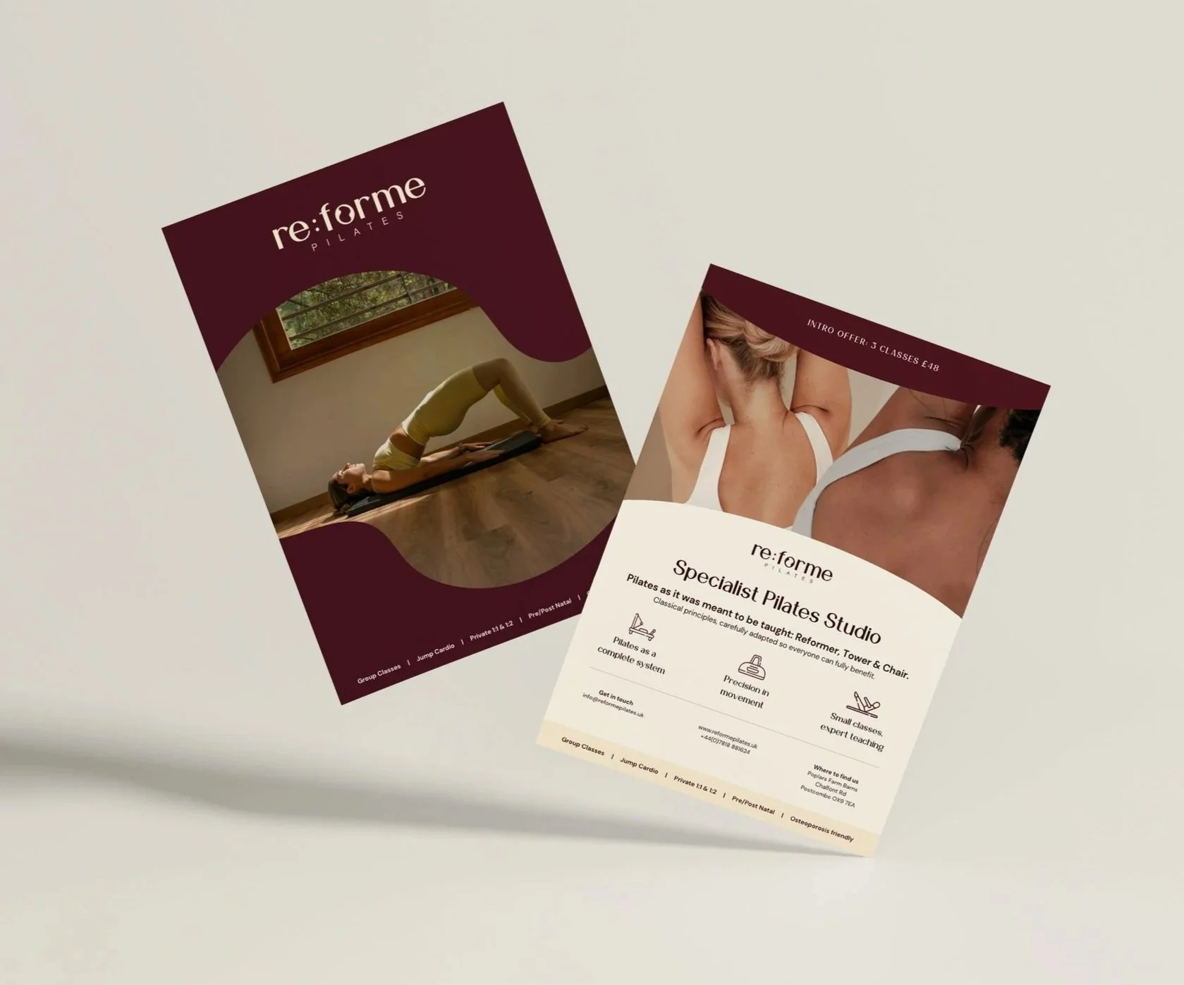 Re:forme Pilates Double Sided Leaflet