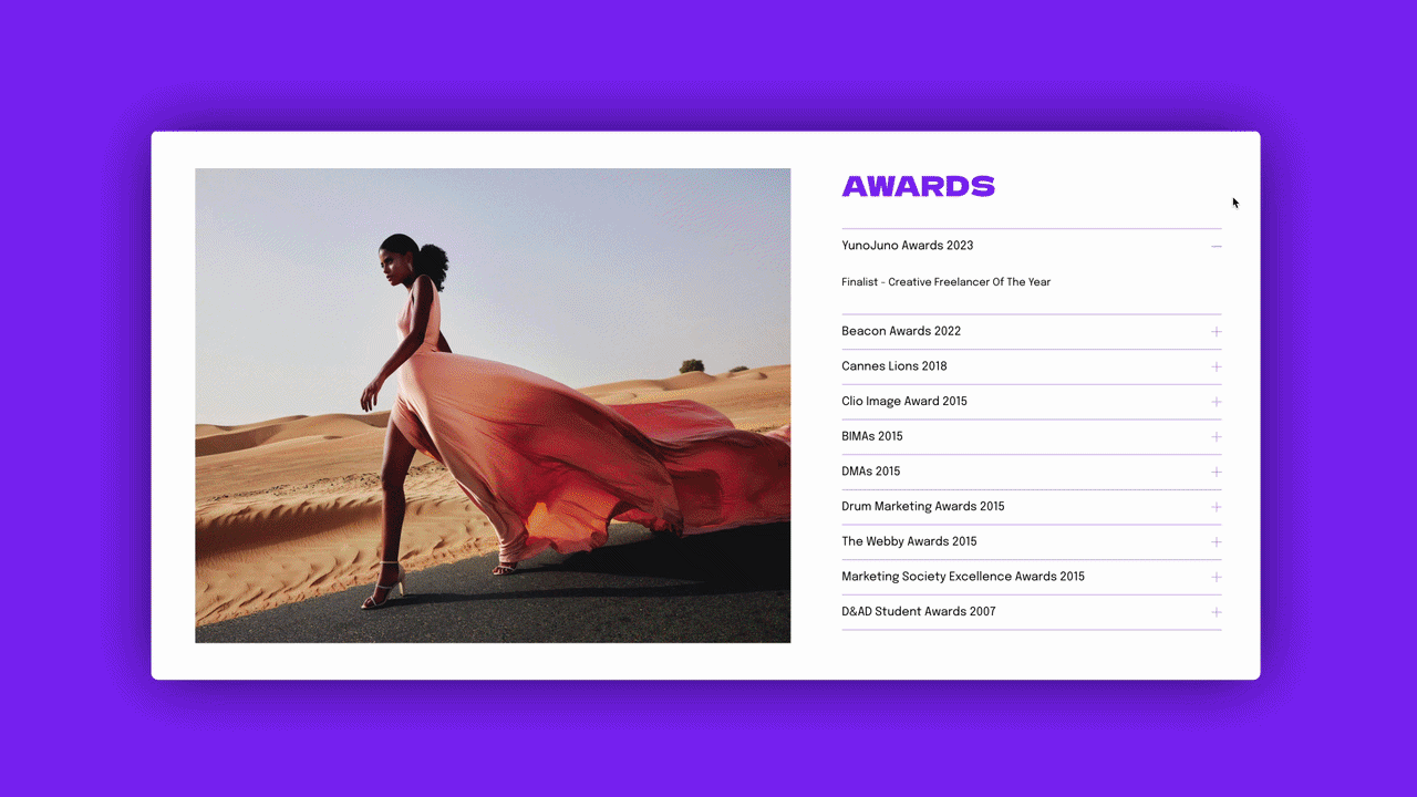 Hollie Fraser Awards Section Animation