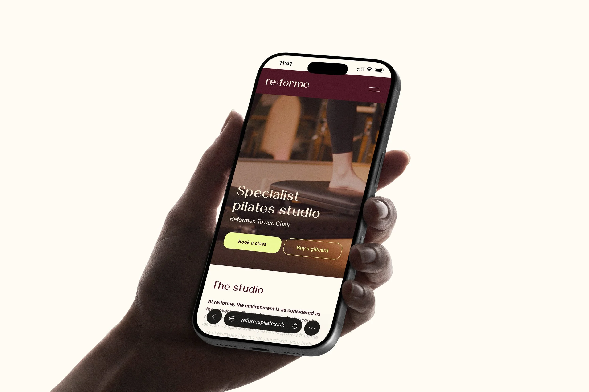 Re:forme Pilates Mobile Website
