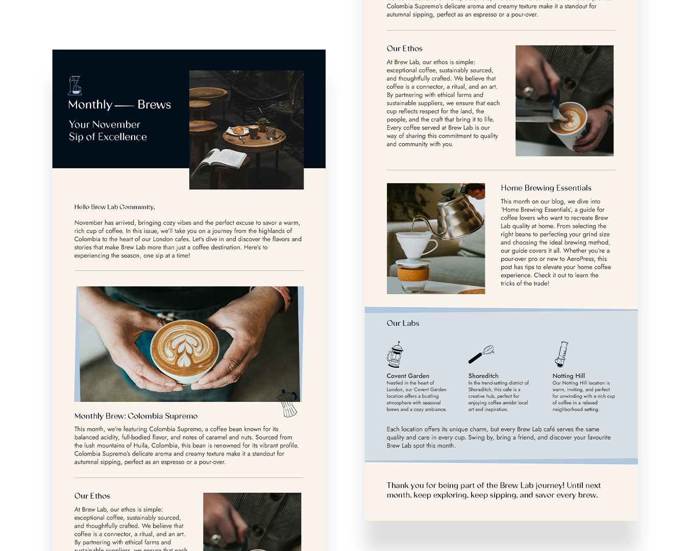 Brew Lab e-Newsletter Design