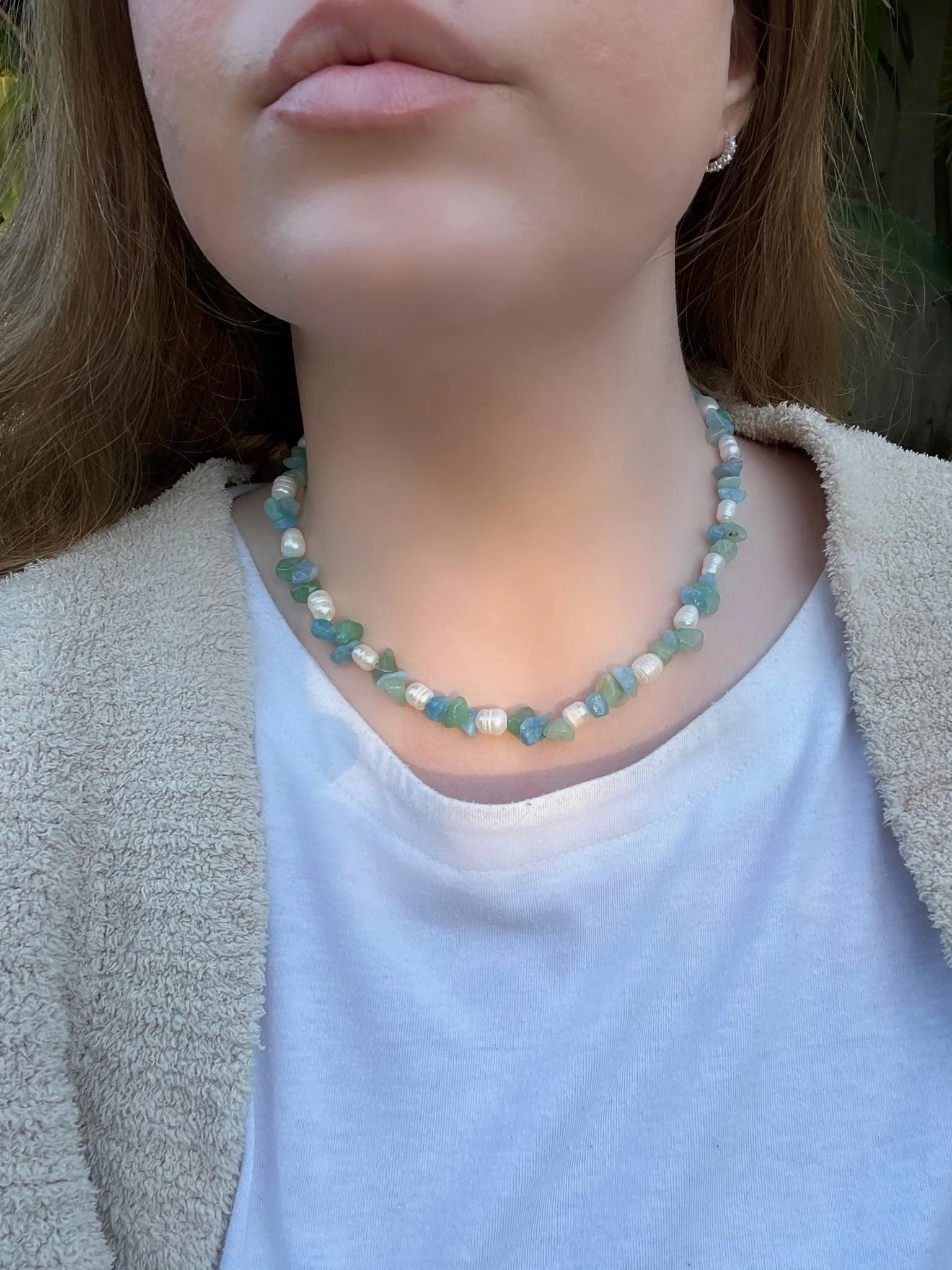 Aquamarine Pearl Necklace