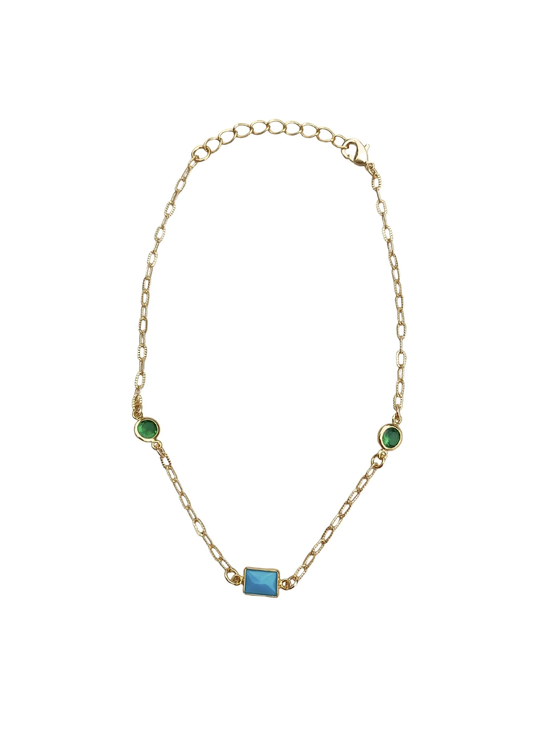 Blue and Green Anklet
