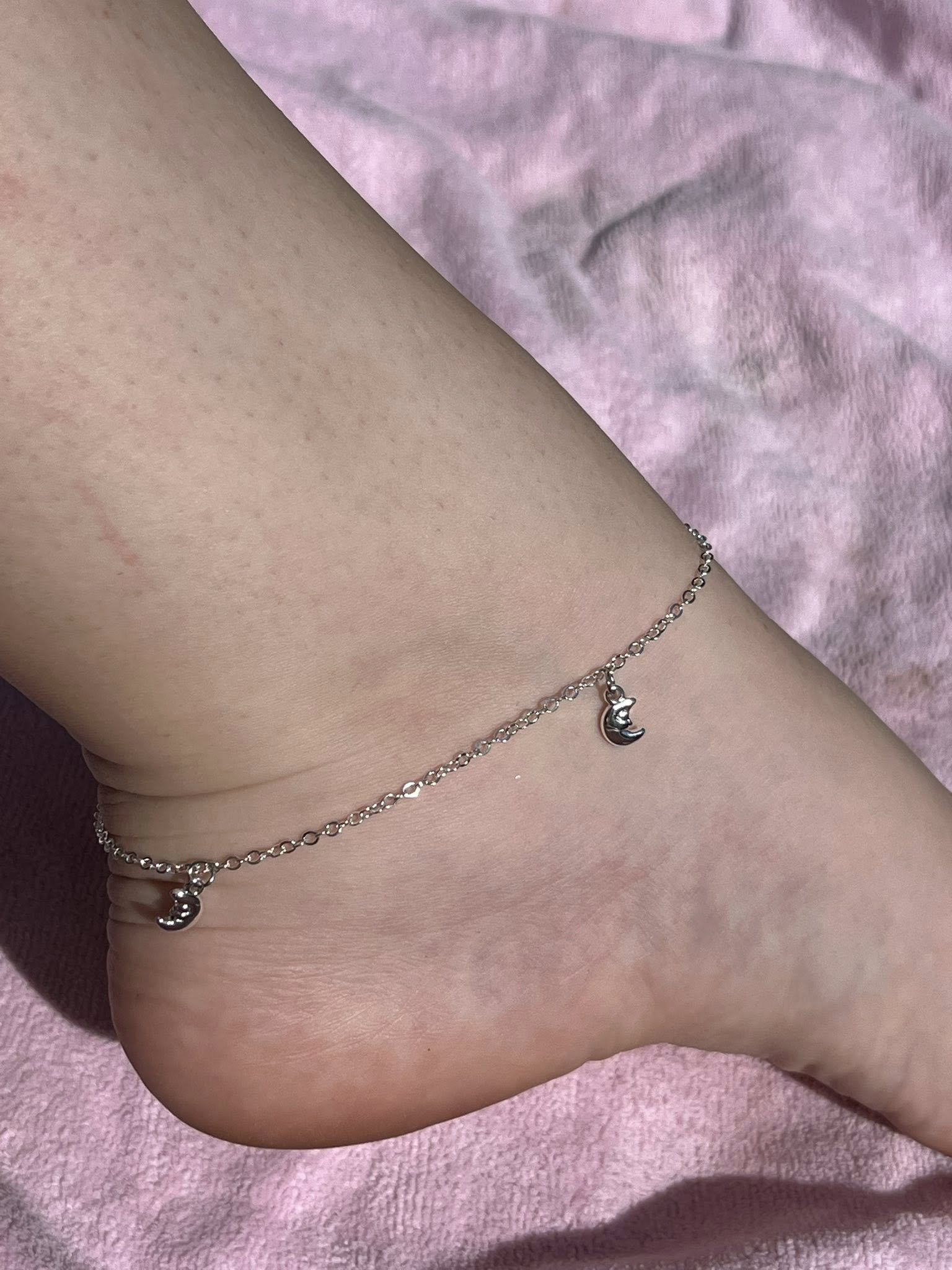 Silver Moon Anklet