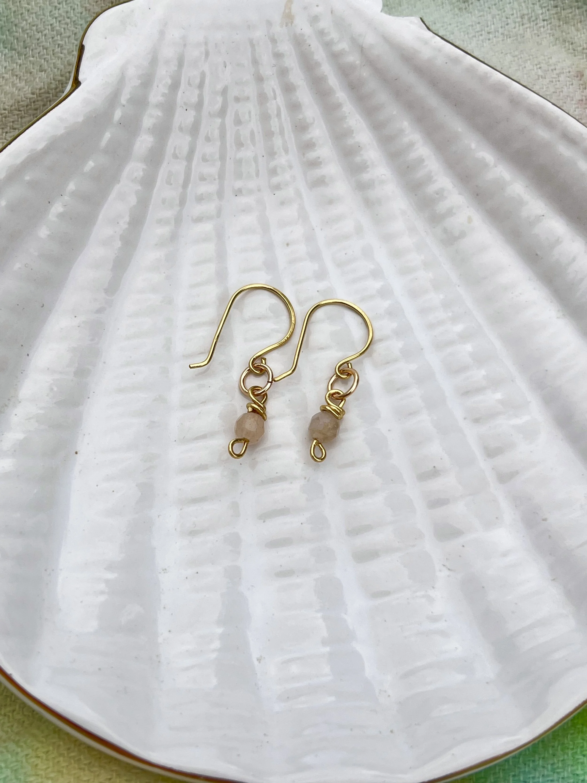 Baby pink stone earrings